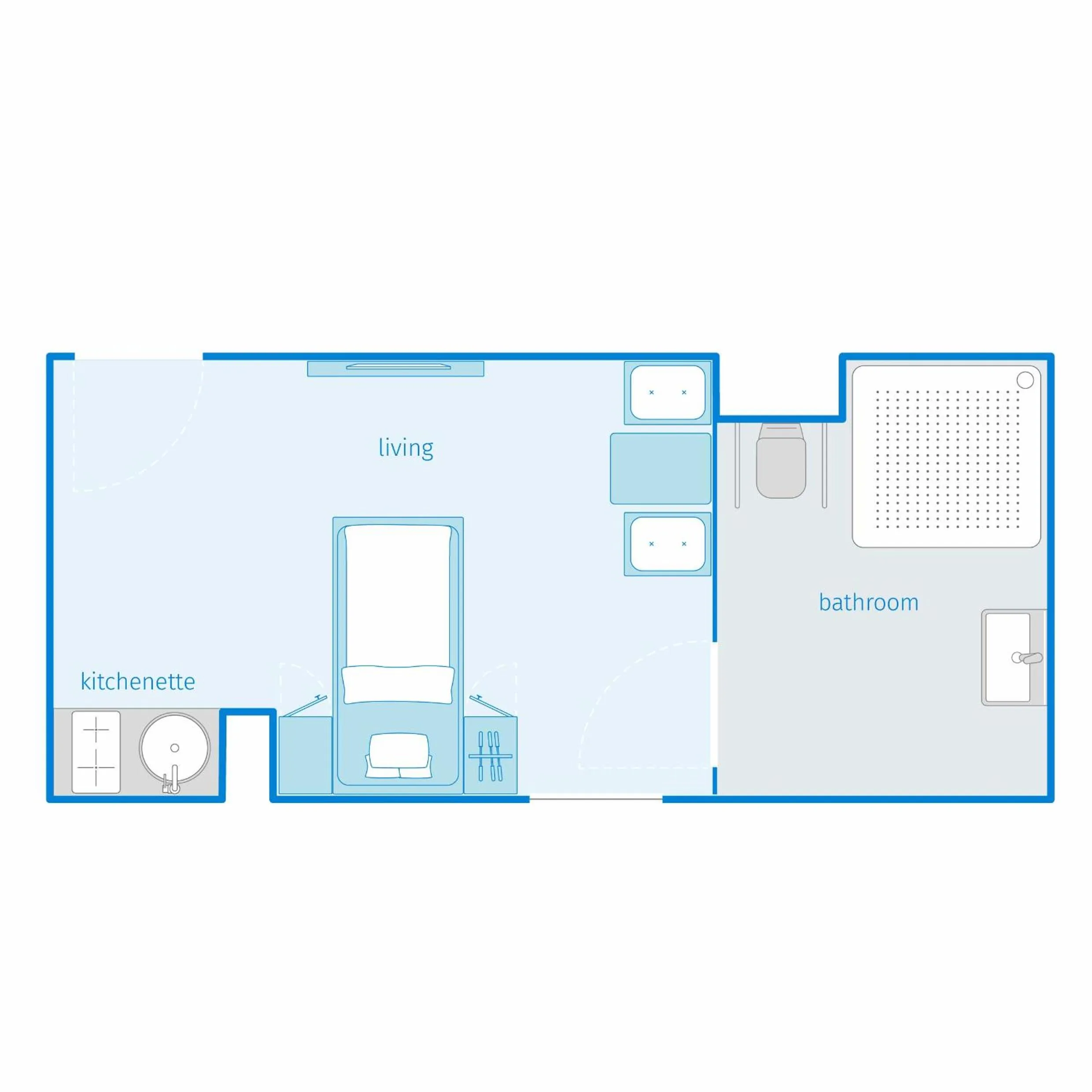 Floor plan in smartments Mannheim Hauptbahnhof