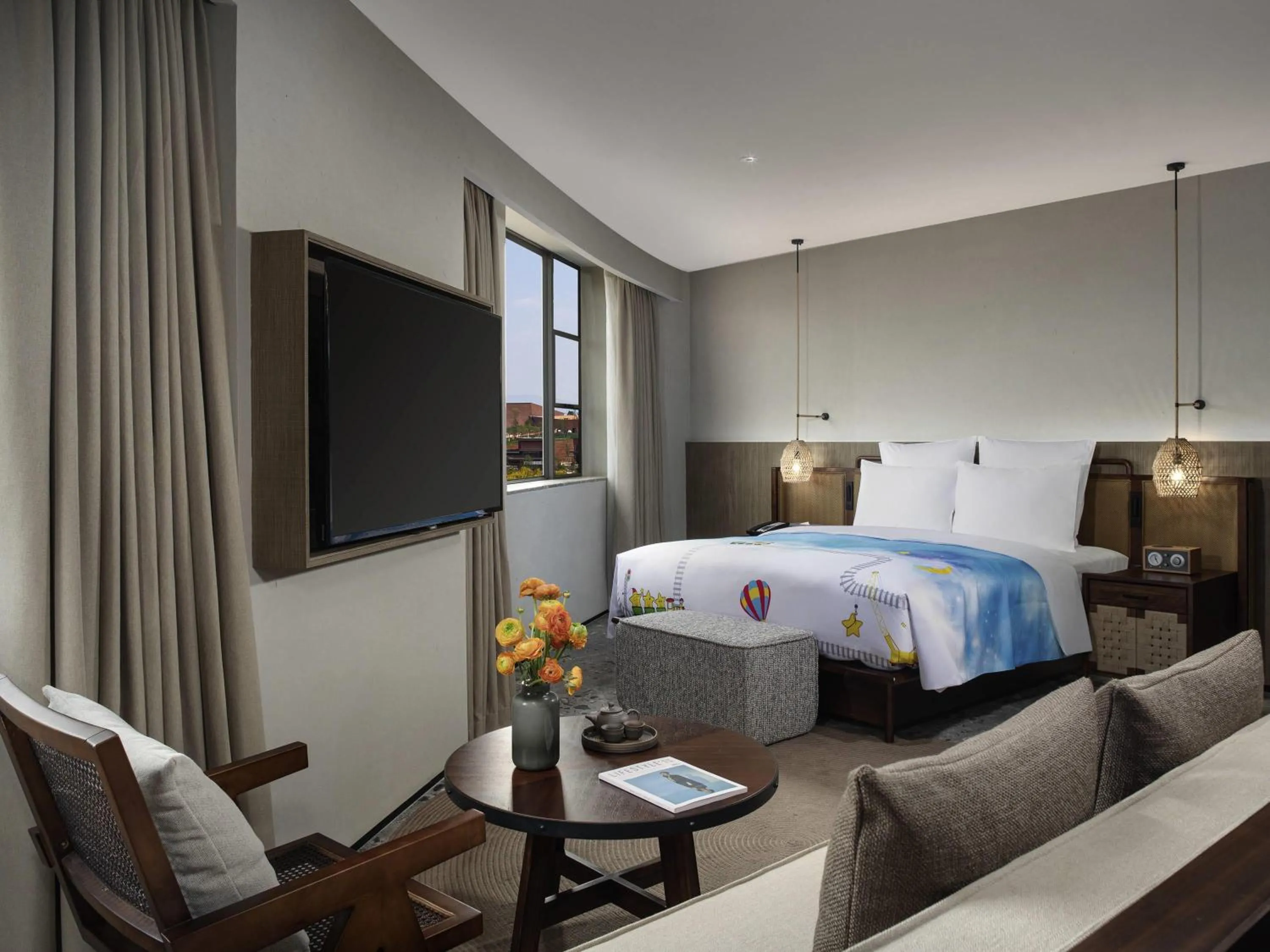 Bedroom, Bed in DongFengYun Hotel Mi'Le - MGallery Collection