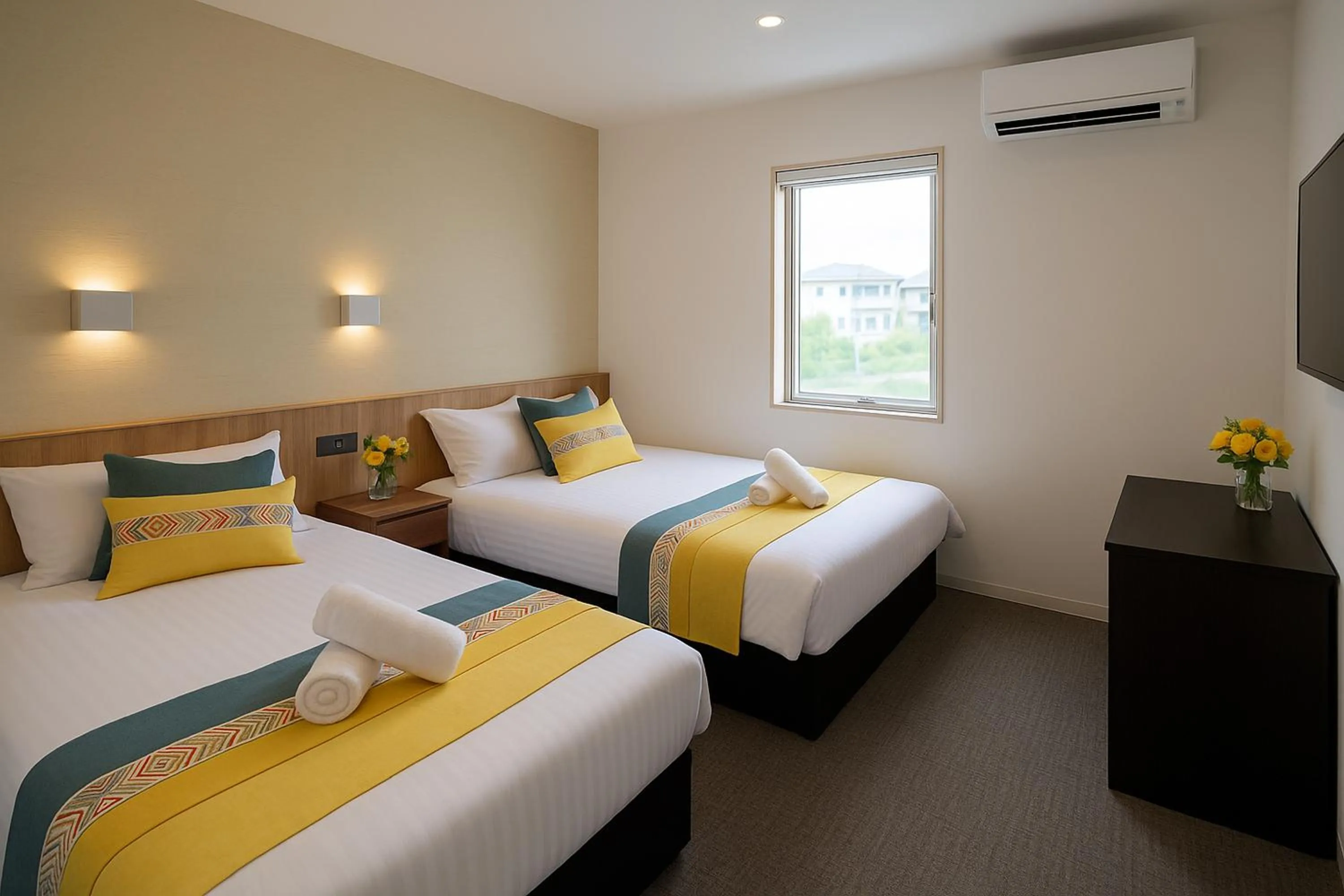 Photo of the whole room, Bed in Plaza In Kanku Hotel