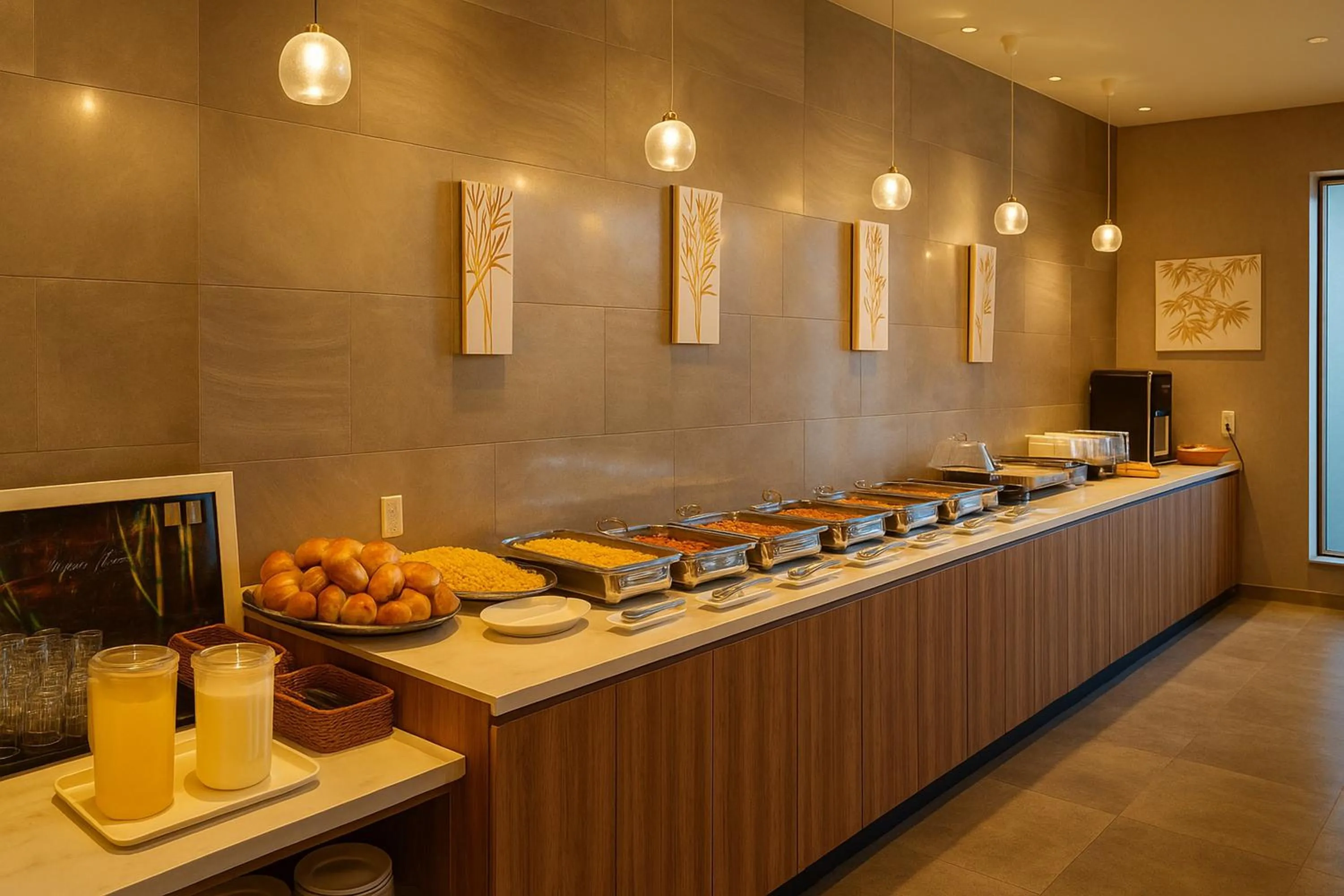 Buffet breakfast in Plaza In Kanku Hotel