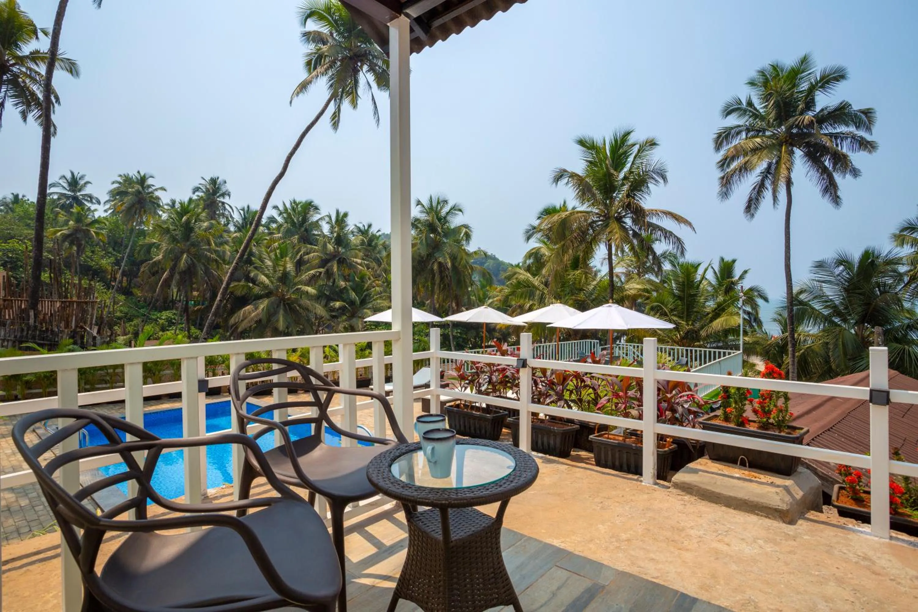 Balcony/Terrace in Stone Wood Beach Resort, Vagator