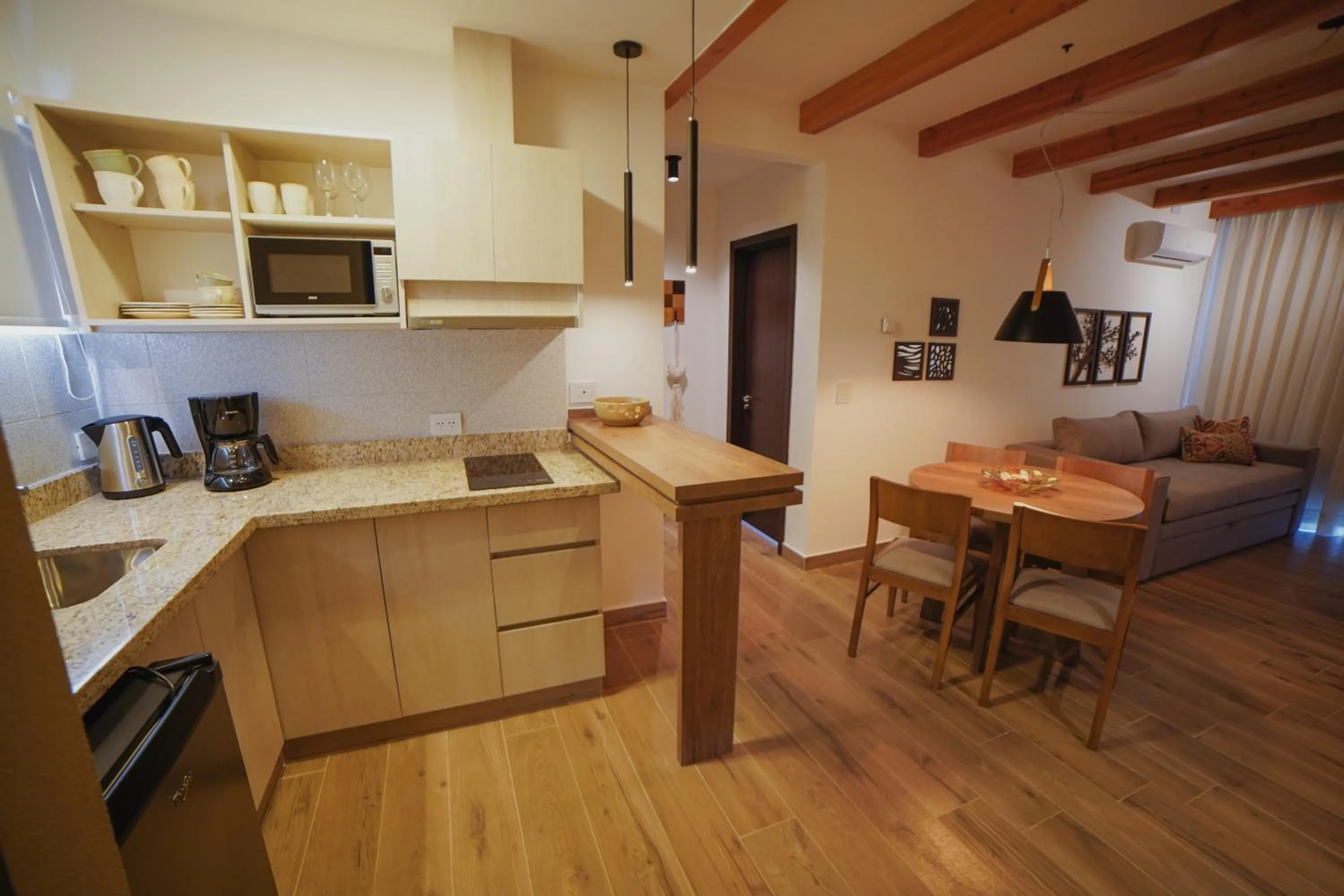 Kitchen or kitchenette in AWKA Apart Hotel