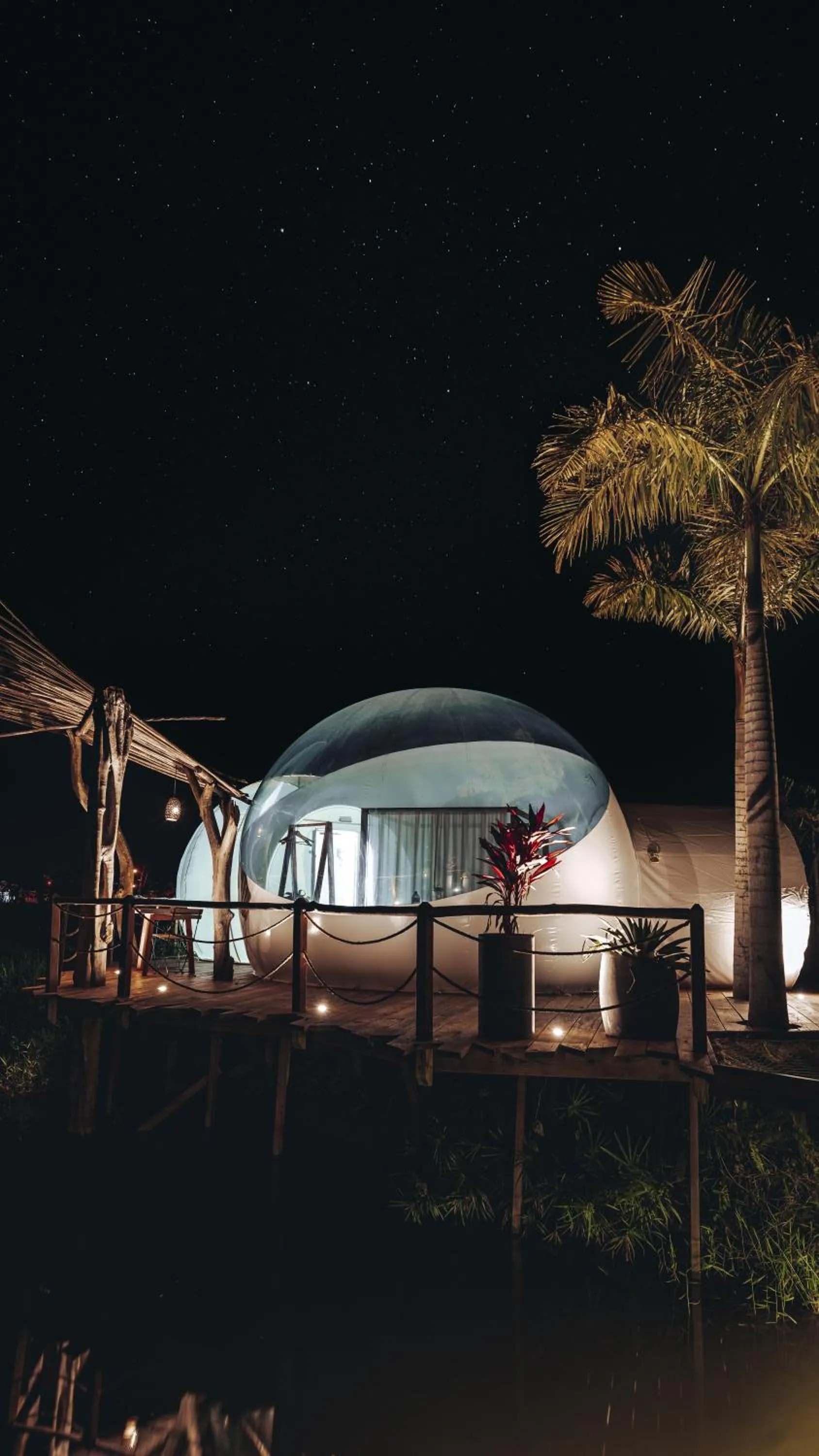 Bedroom in Green Land Bubble Glamping