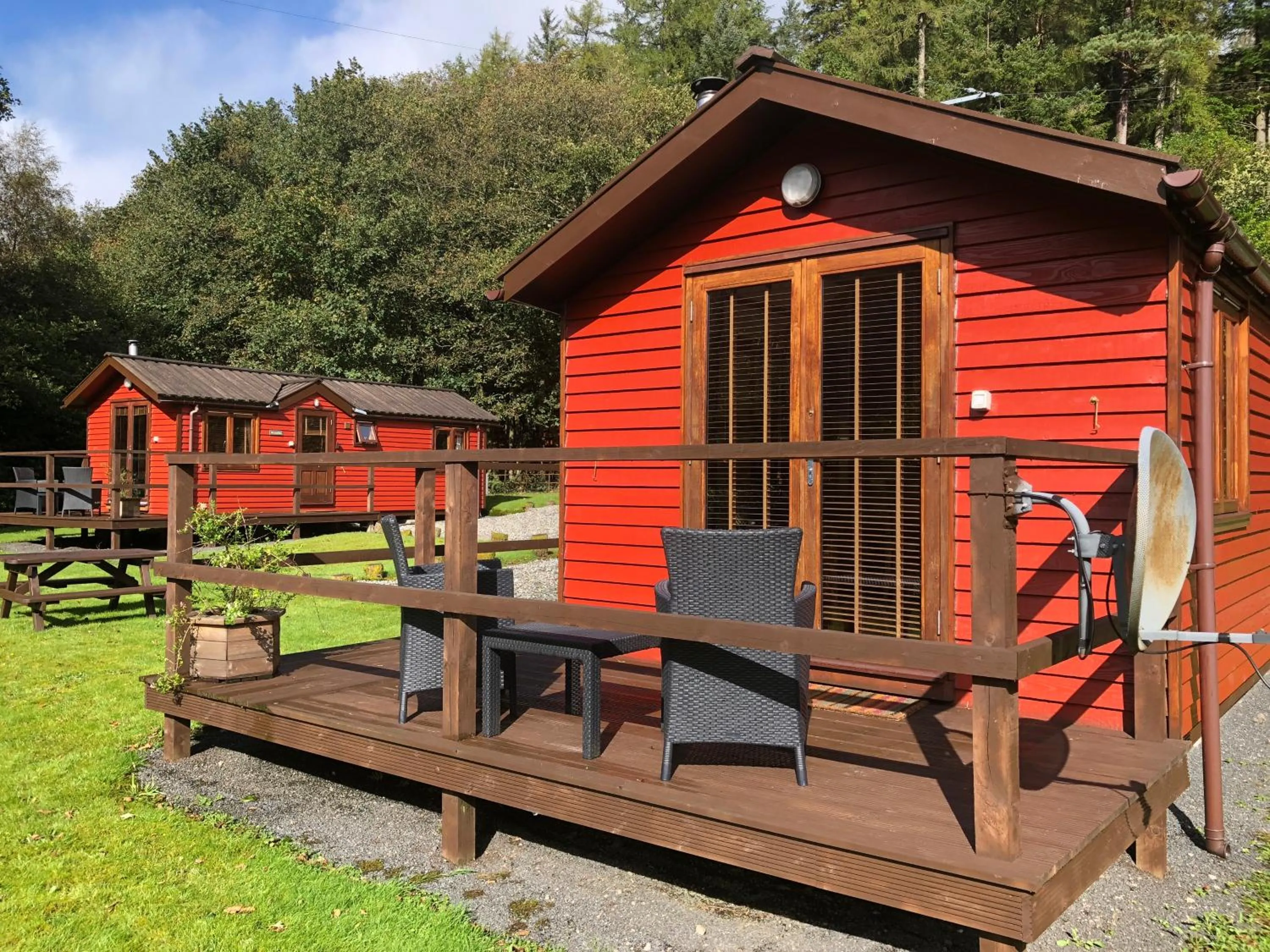 Facade/entrance in Rashfield Sheilings - Riverside Lodges, by Pucks Glen, Dunoon