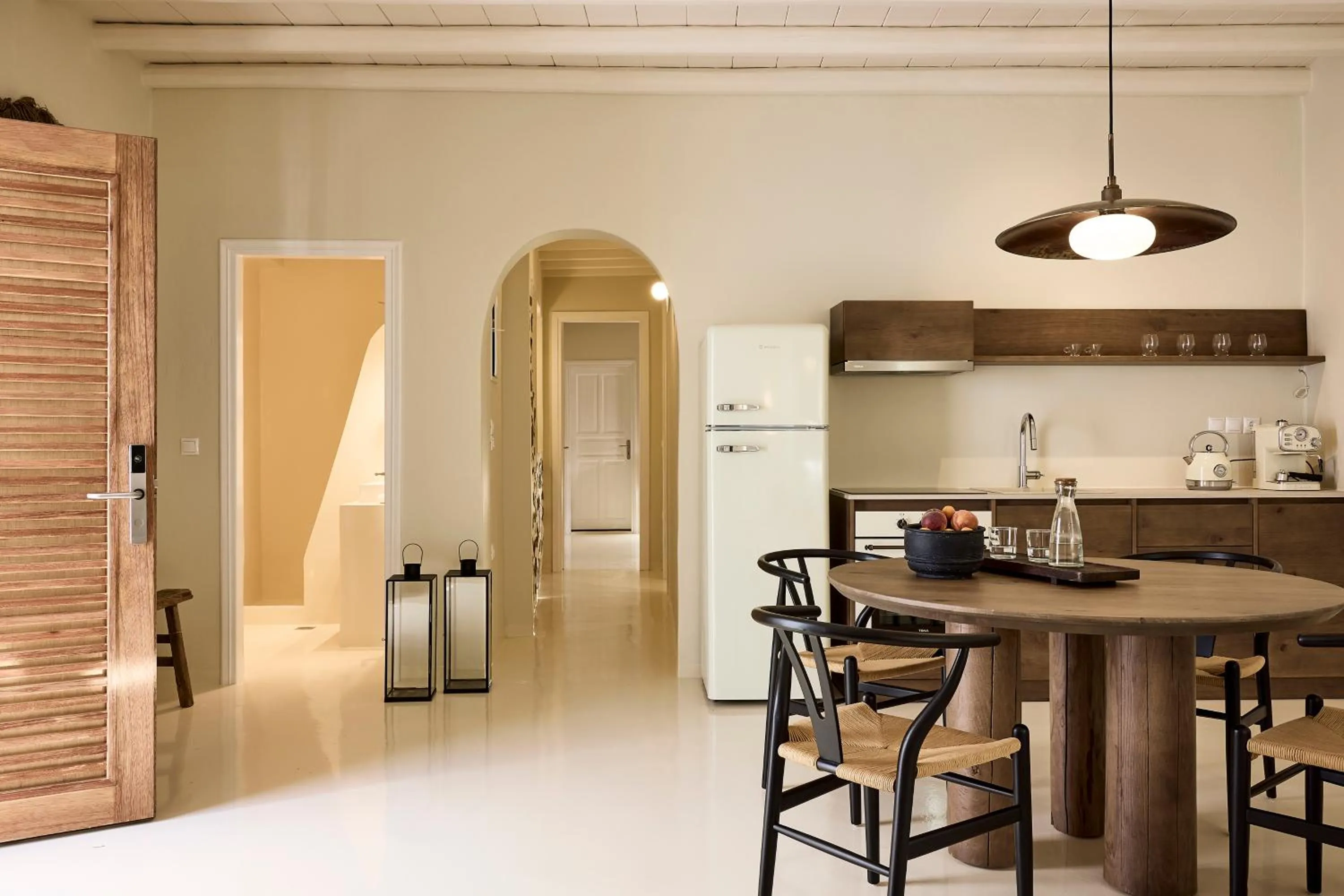 Kitchen or kitchenette in Sharm Hotel Mykonos