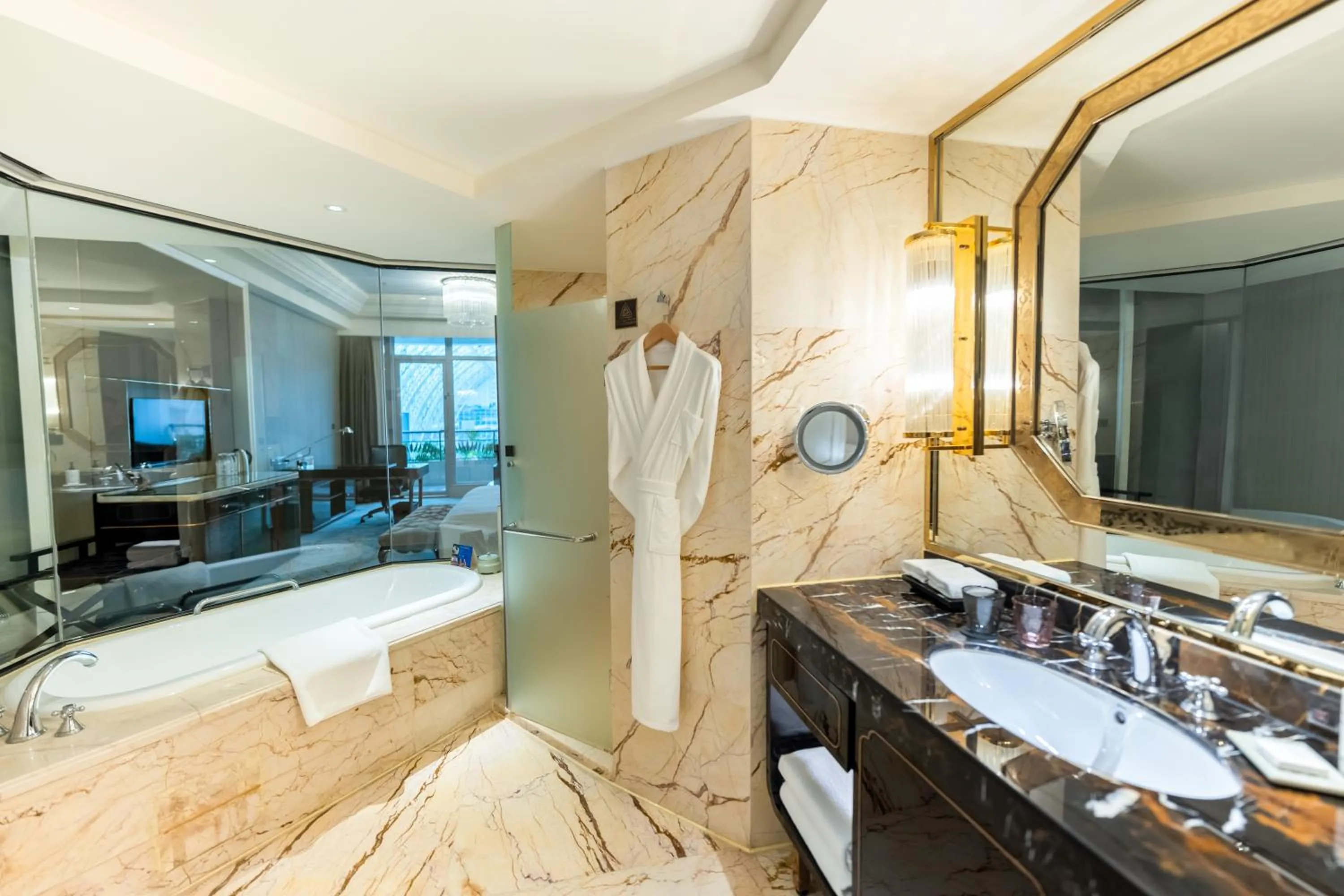 Bathroom, Bed in InterContinental Chengdu Global Center by IHG