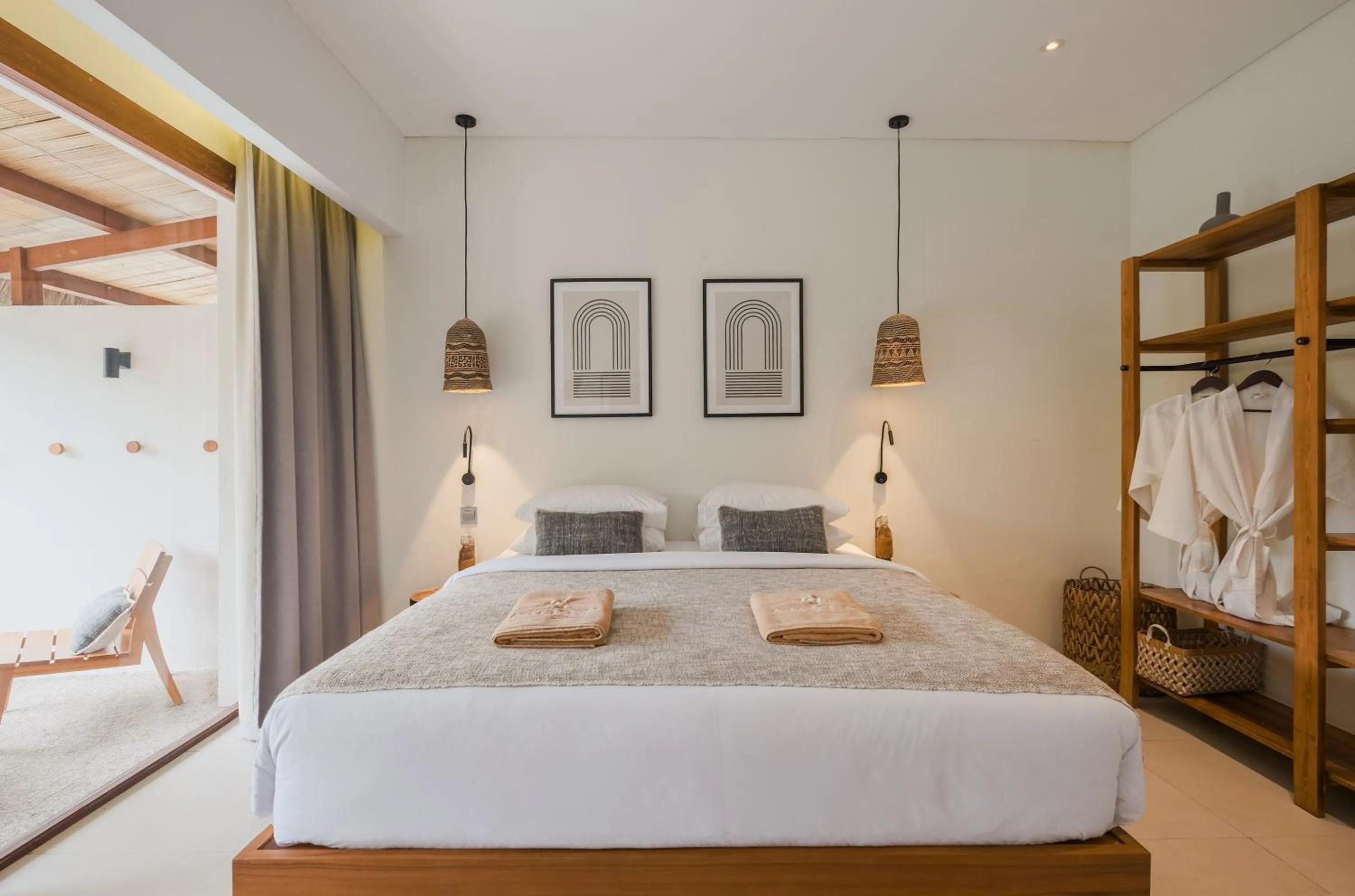 Bed in Amber Lombok Beach Resort