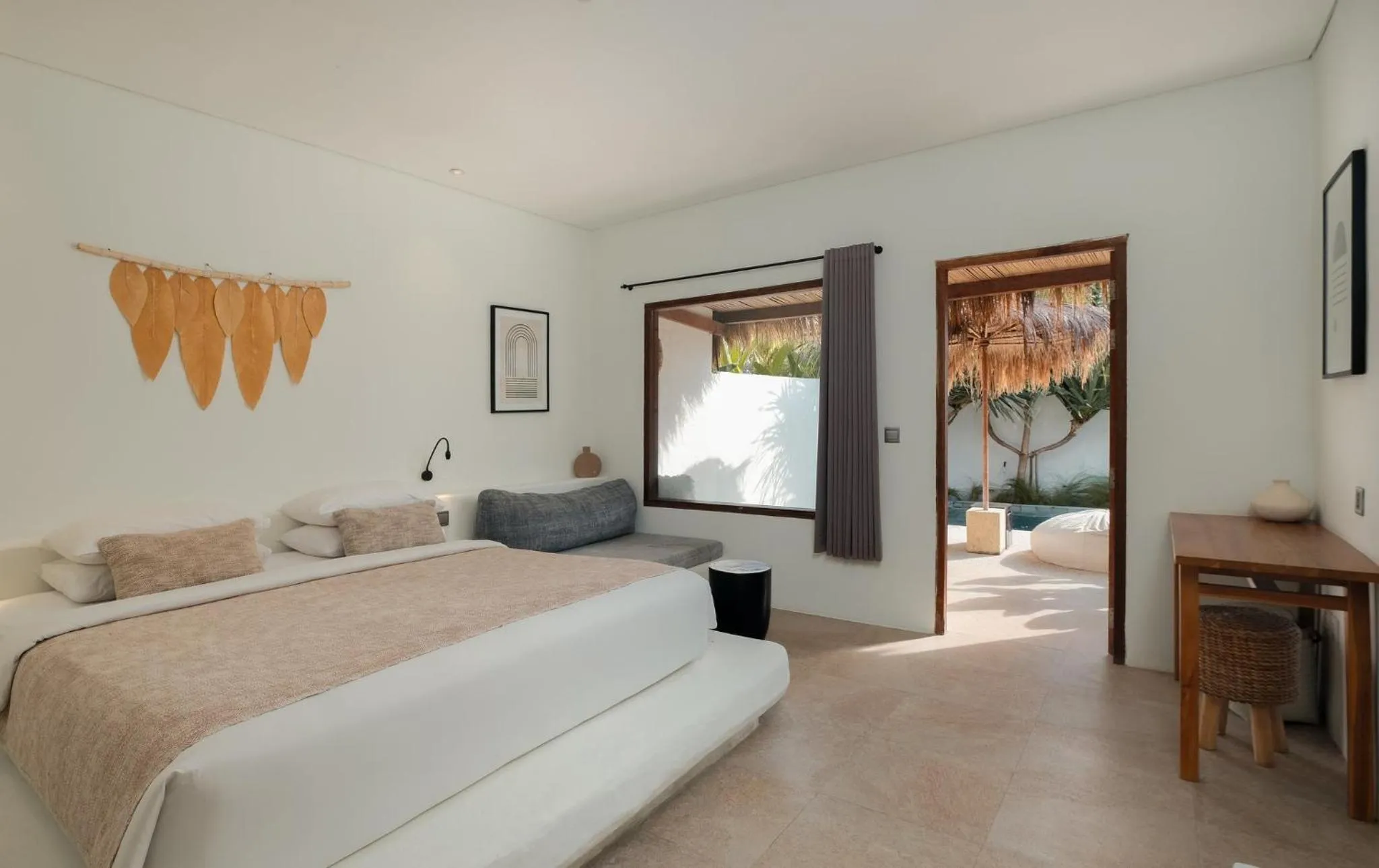 Bed in Amber Lombok Beach Resort