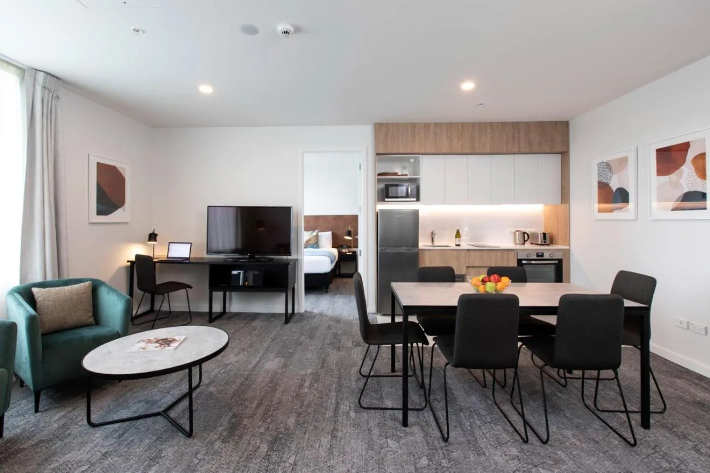 Living room in Quest Takapuna