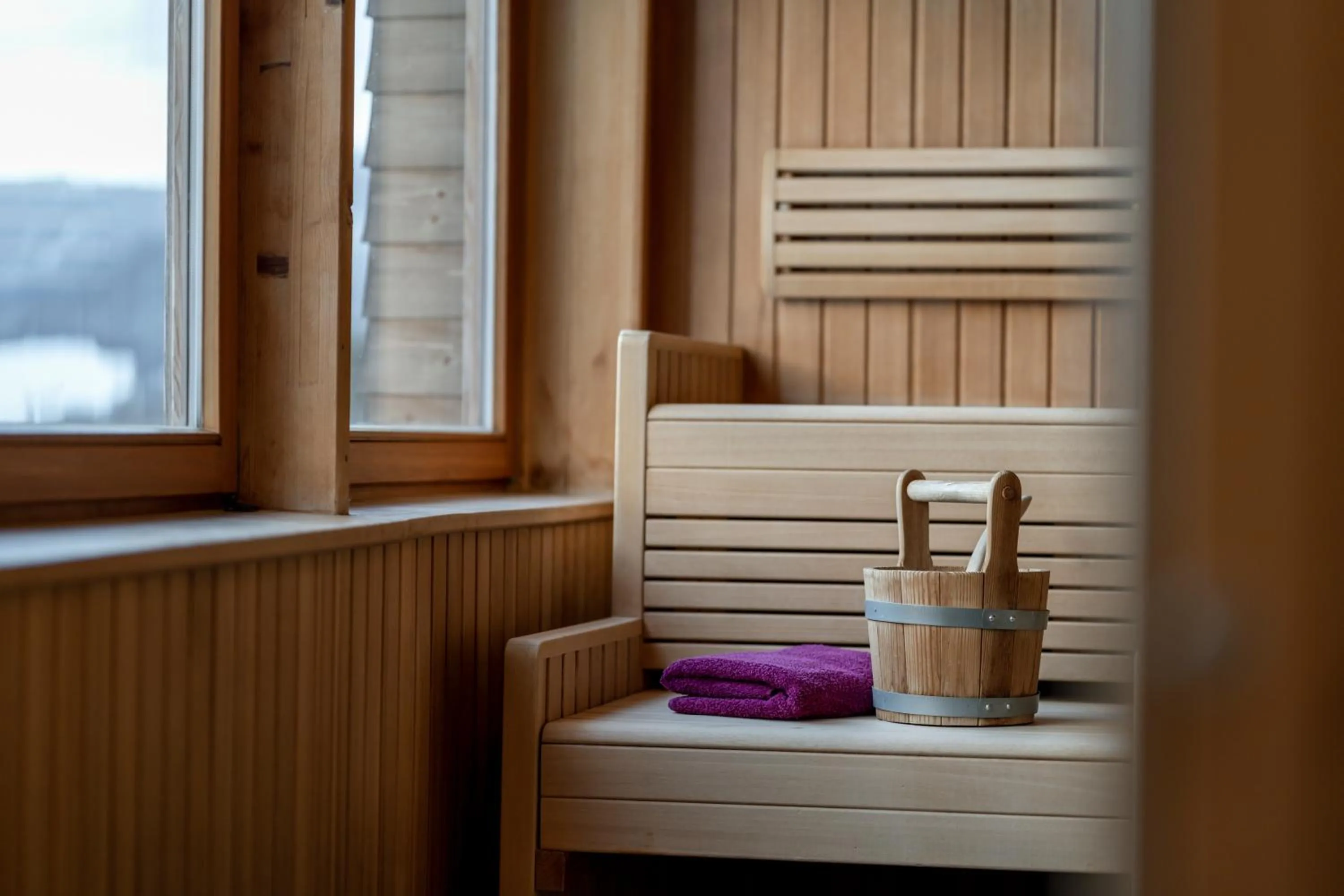 Sauna in Holzhotel Forsthofalm