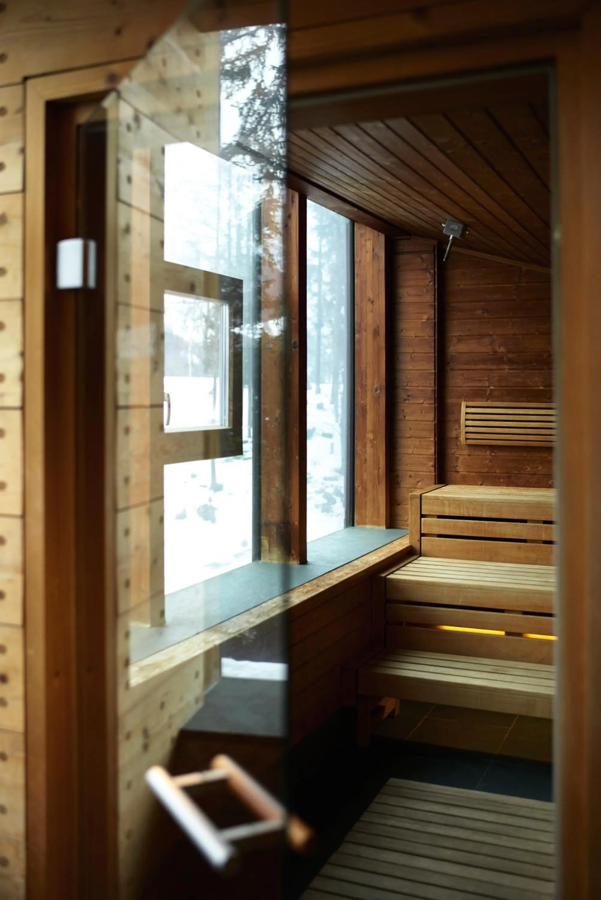 Sauna in Holzhotel Forsthofalm