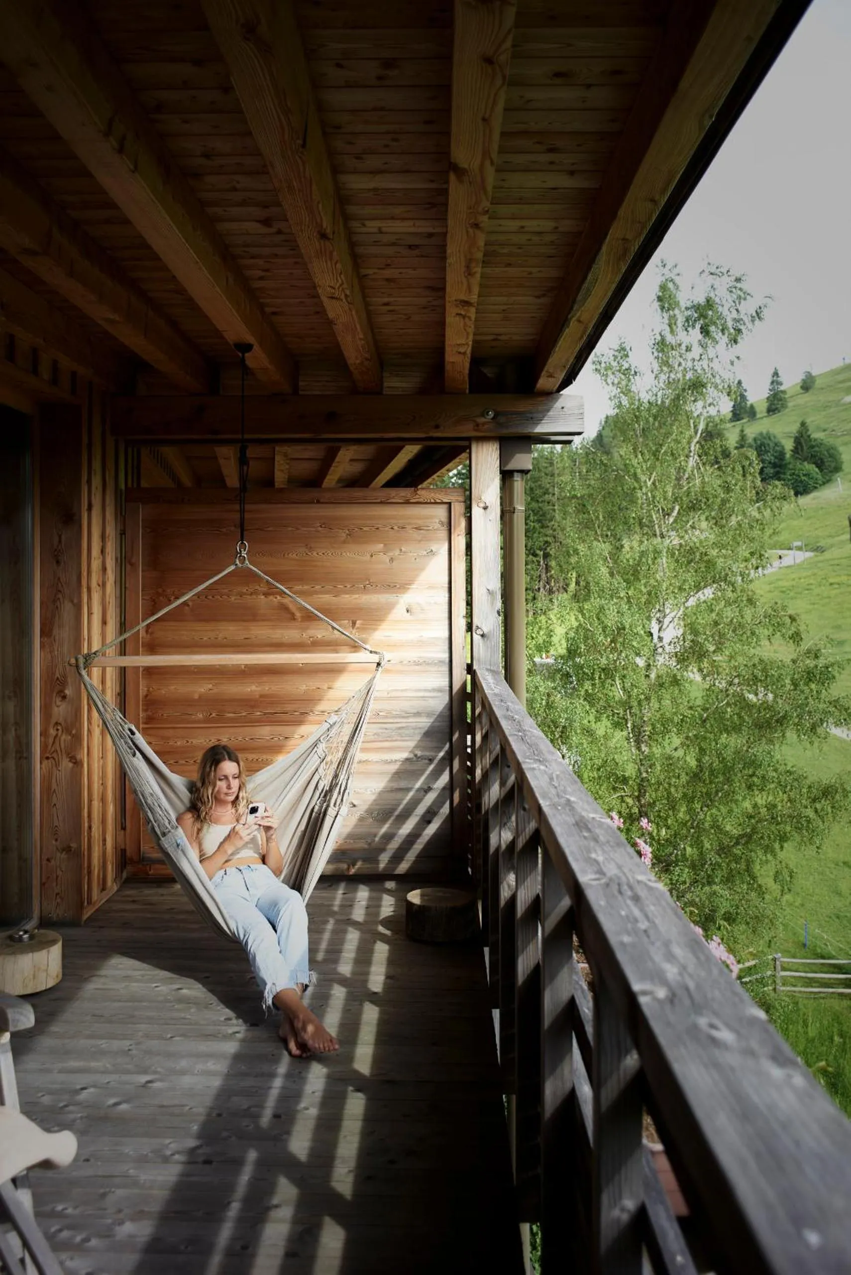 Balcony/Terrace in Holzhotel Forsthofalm
