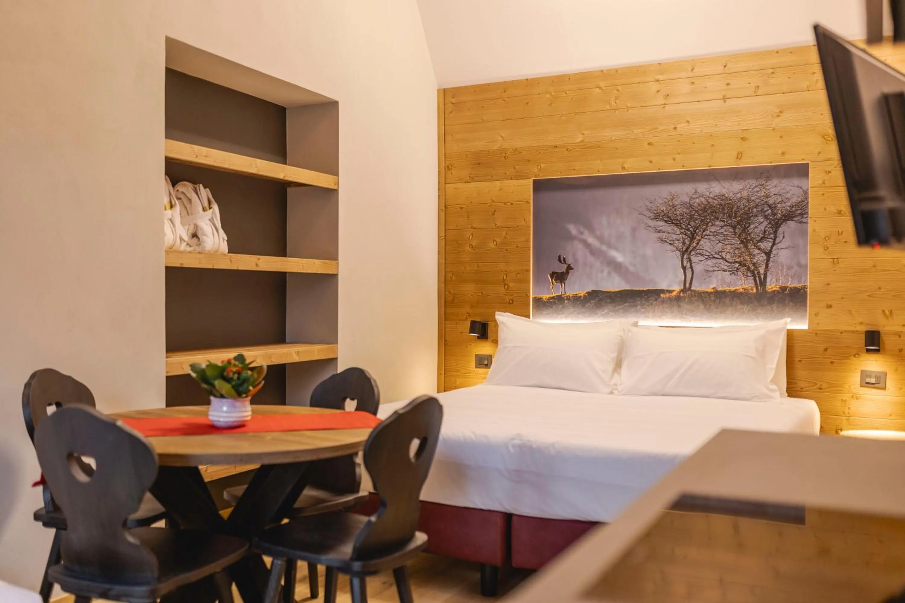 Bed in Granduca Mountain Wellness Apartments Campigna