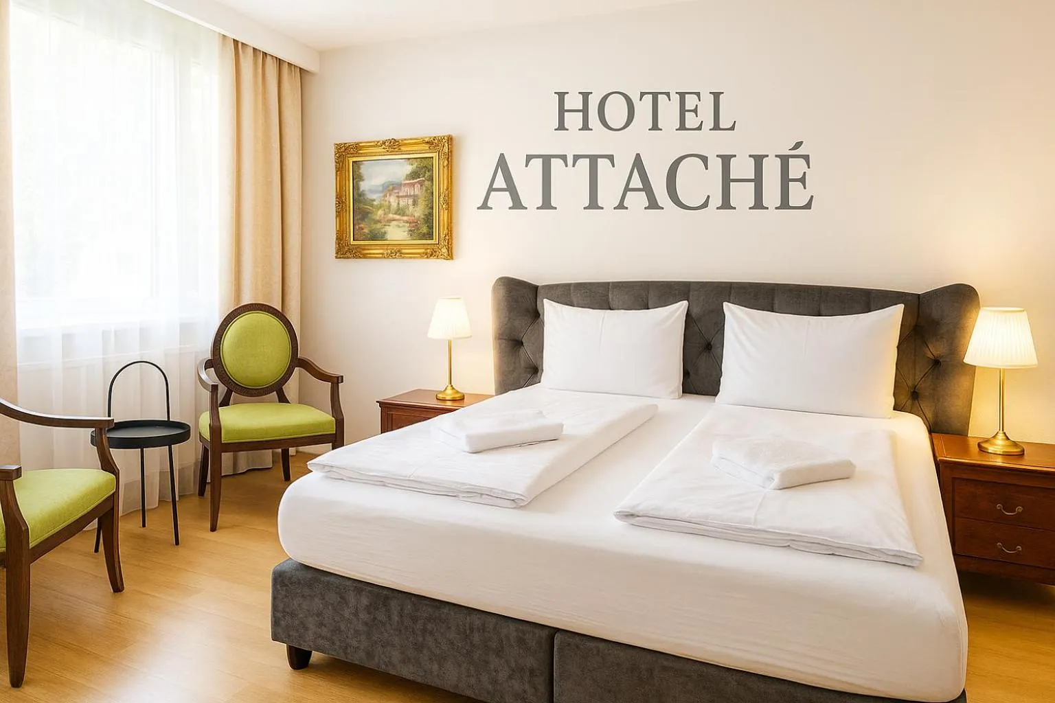 Bed in Hotel Attaché l contactless check-in