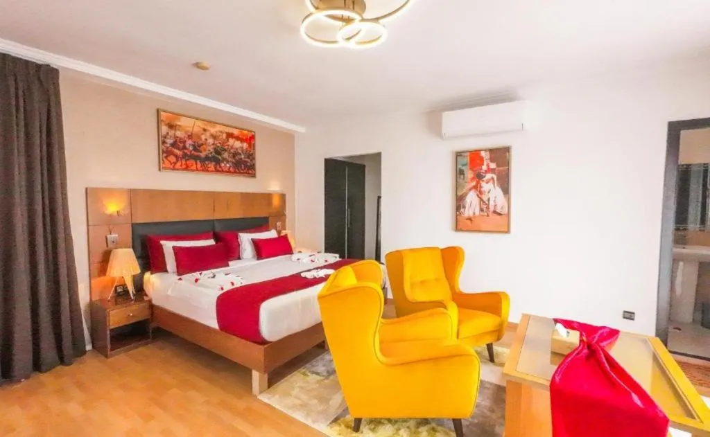 Living room, Bed in Ourika Camp Suites Hotel & Resort