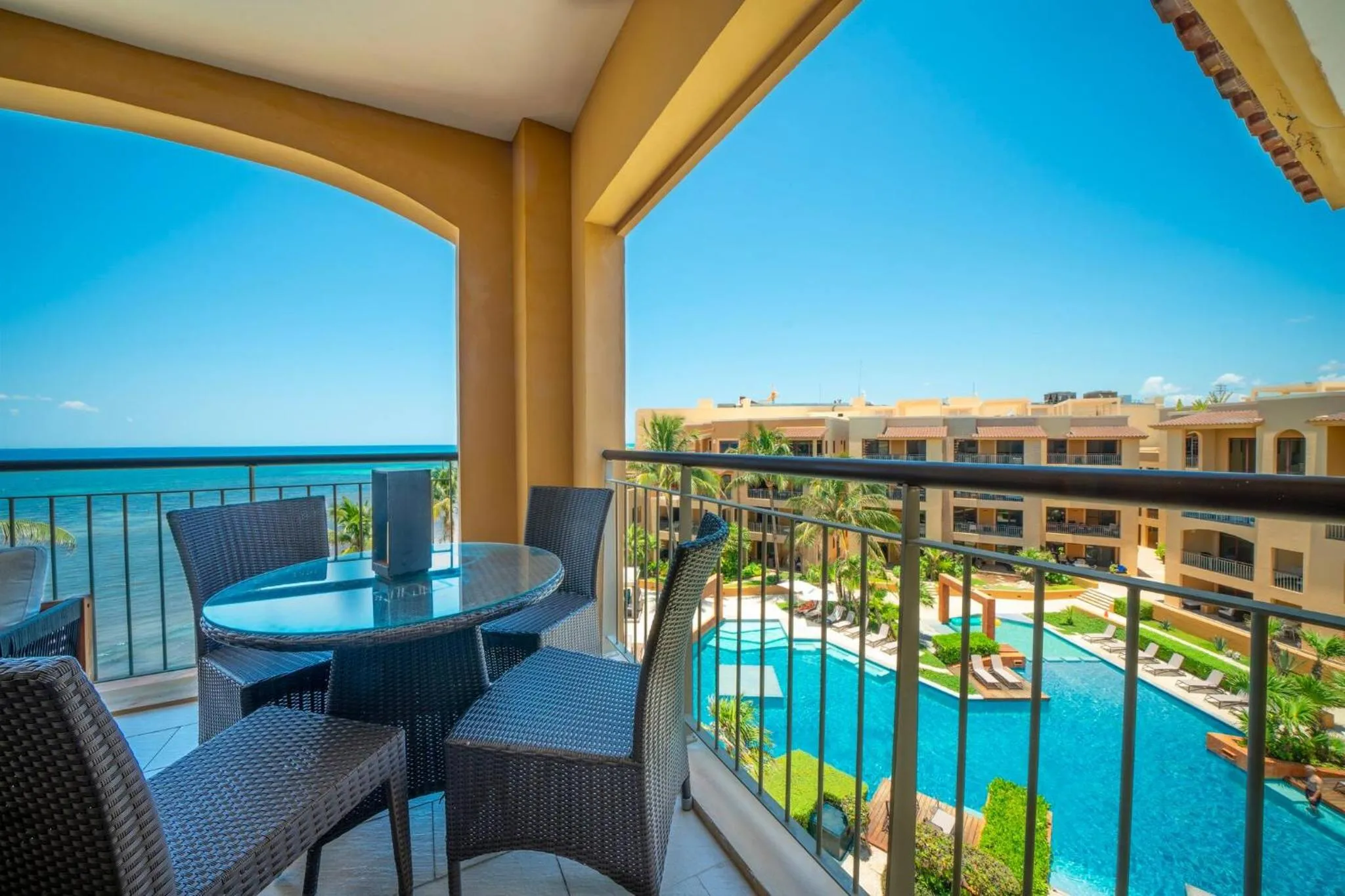 Balcony/Terrace in Condo Surf 405 - Luxury Oceanview Beachfront 3 BR with Gym - At El Faro Condos