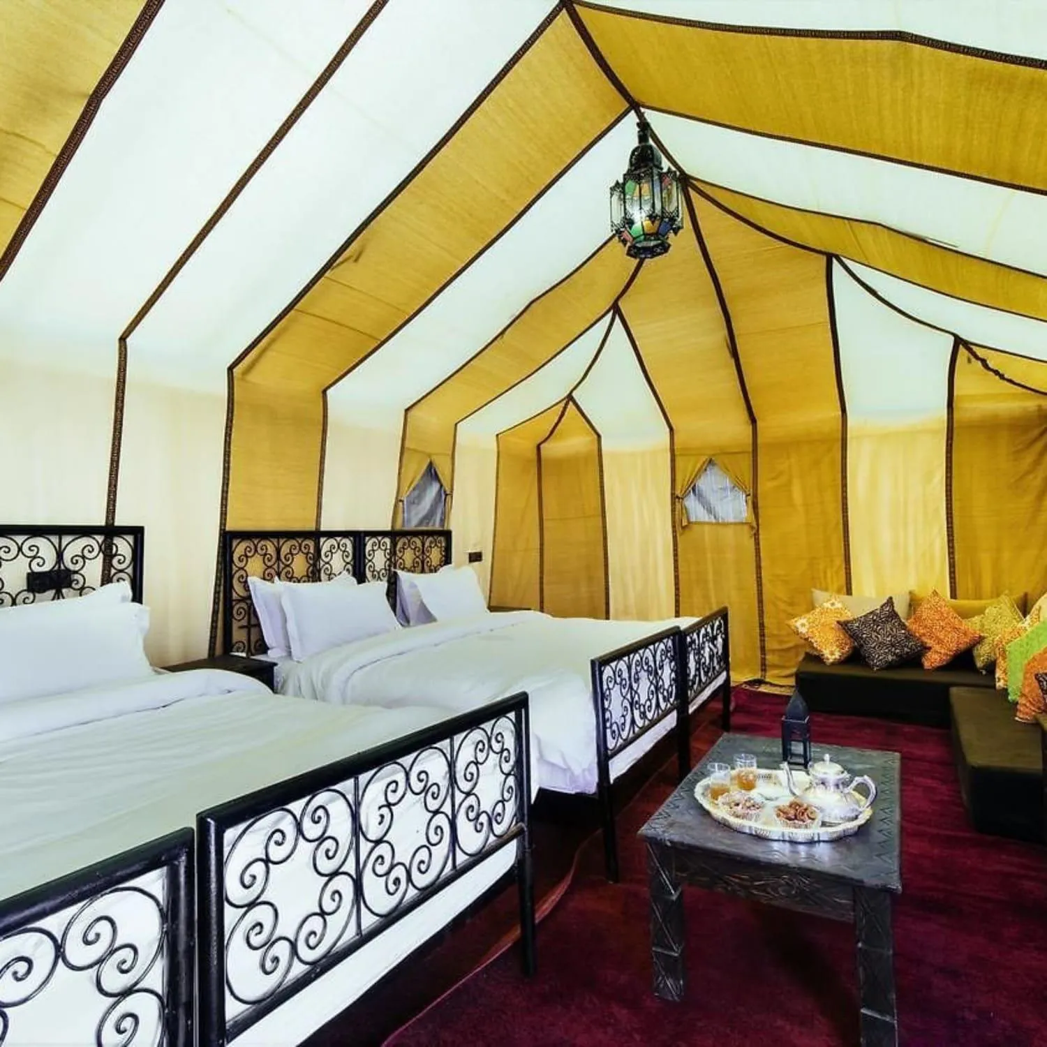 Bed in Desert Romantic Camp