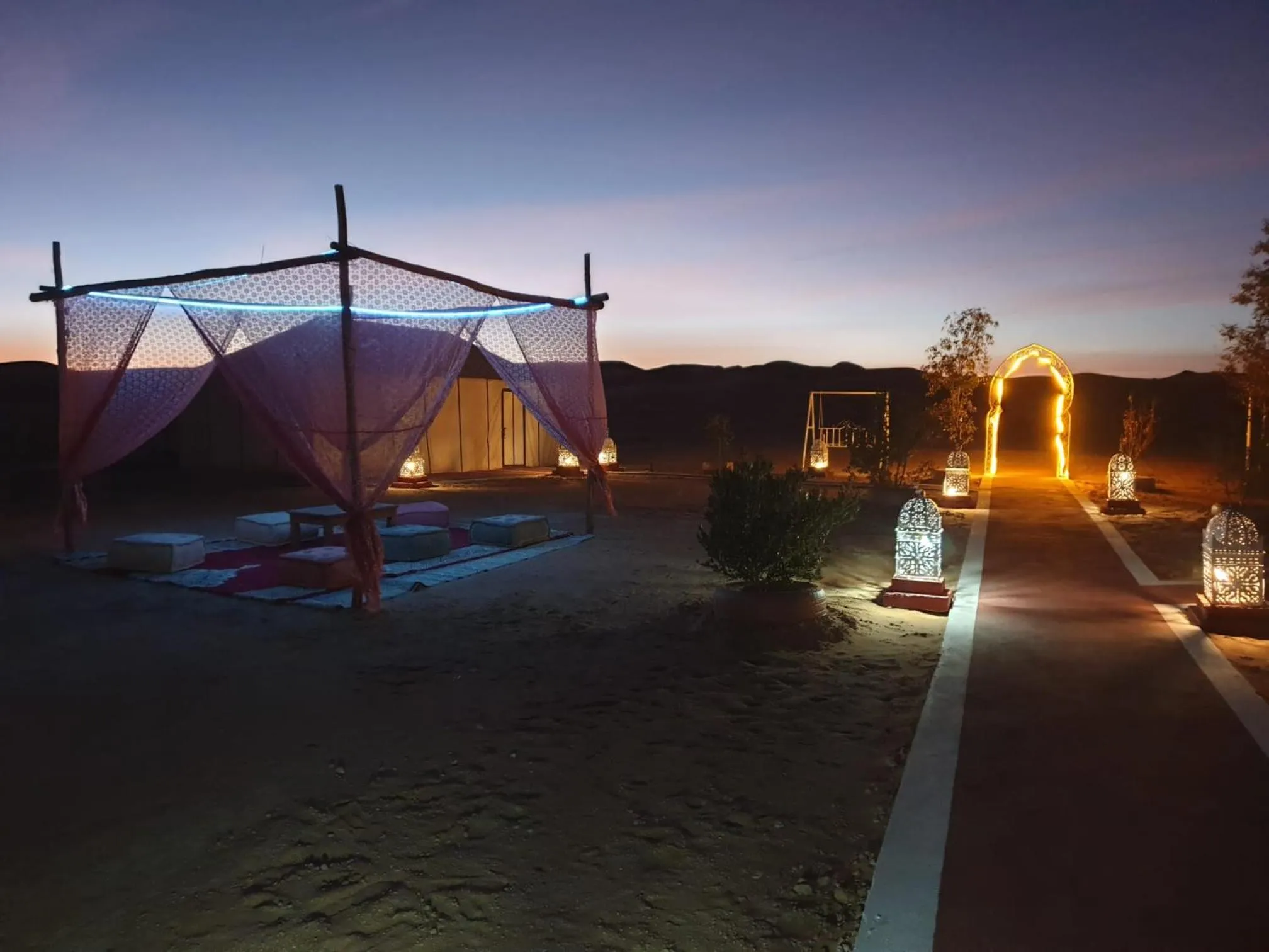 Night in Desert Romantic Camp