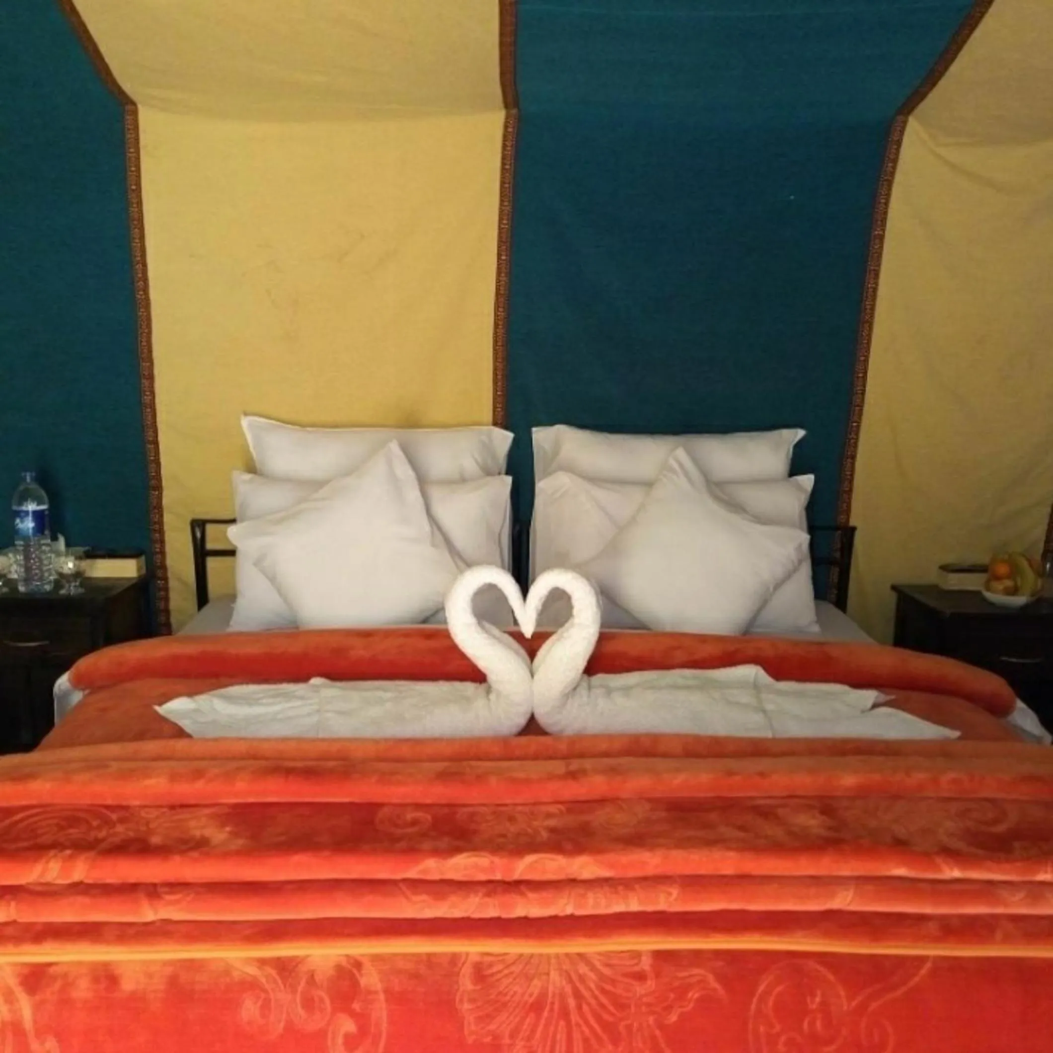 Bed in Desert Romantic Camp