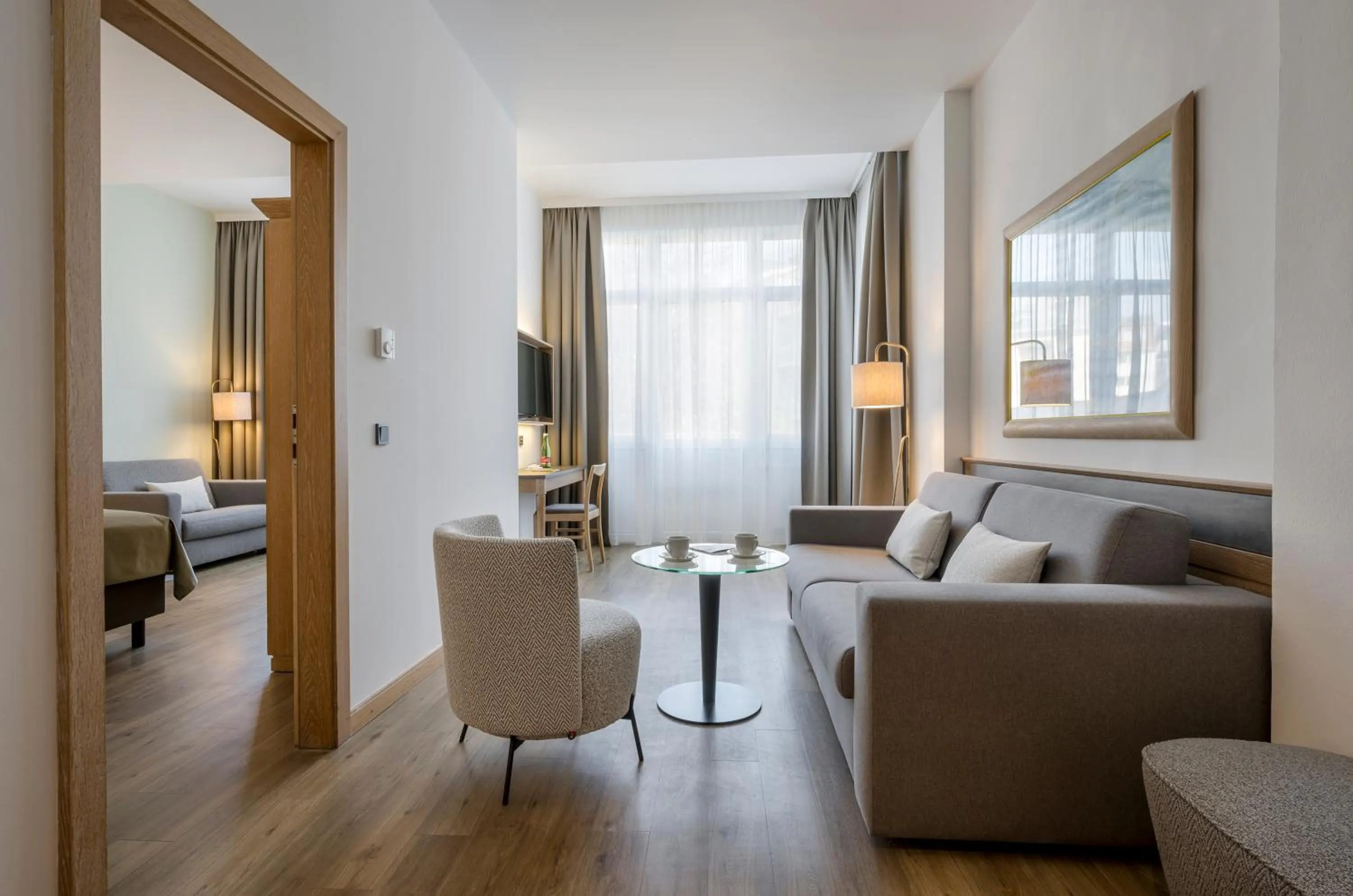 Seating area, Bed in Hotel IMLAUER & Bräu