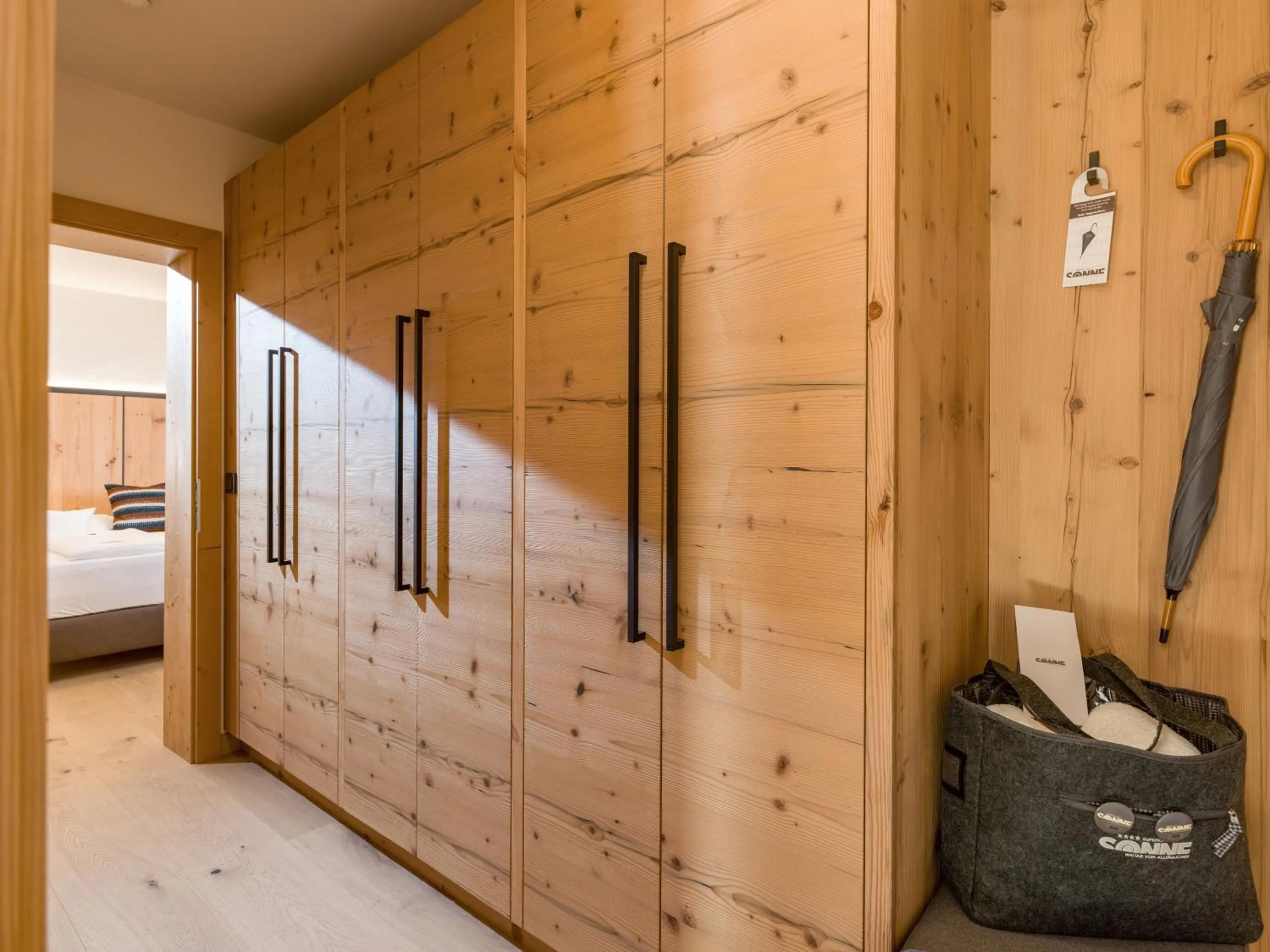 wardrobe, Bed in Hotel & Spa Sonne 4 Sterne Superior