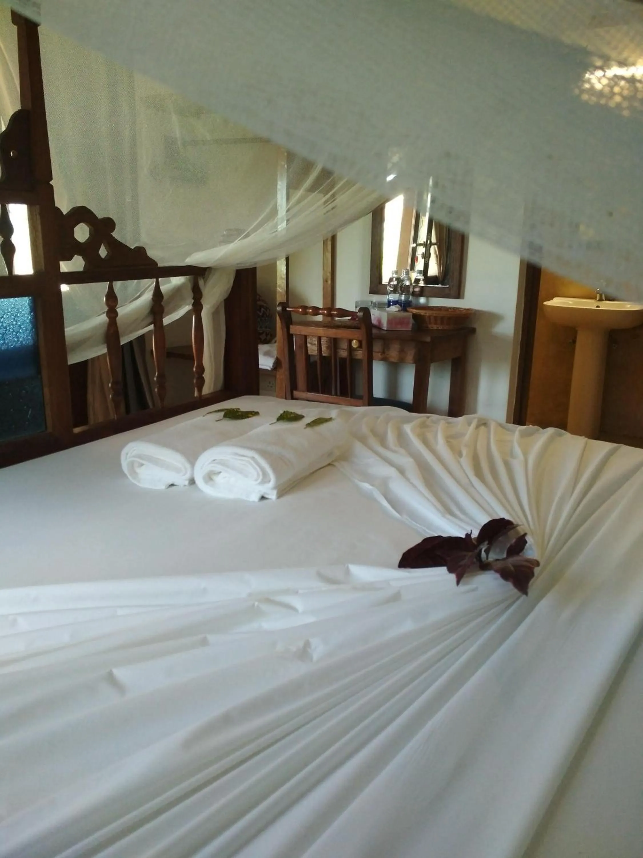 Bed in Panga Chumvi Beach Resort