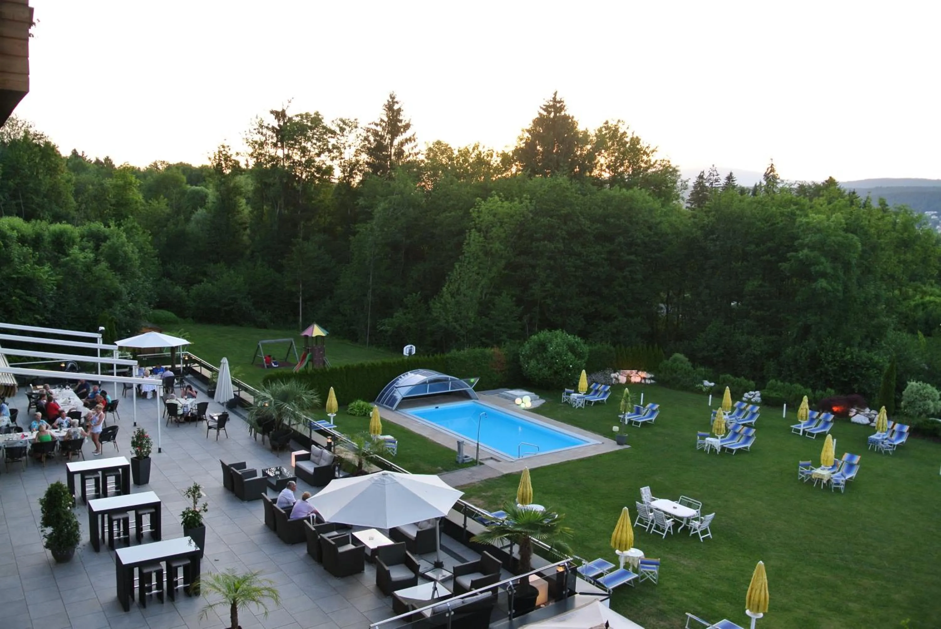 Pool view in Dei Hotel Schönblick