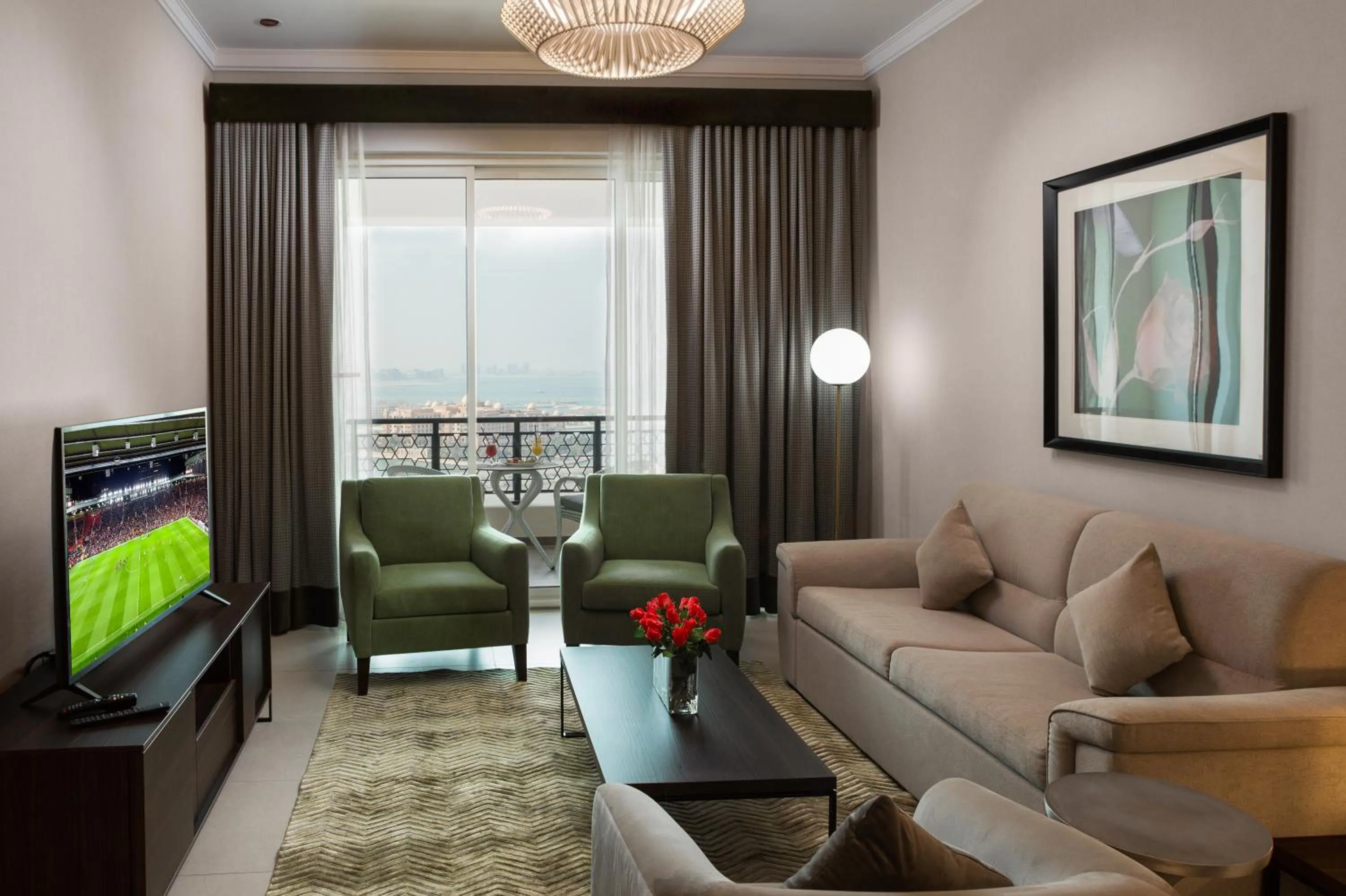 Living room in Retaj Baywalk Residence