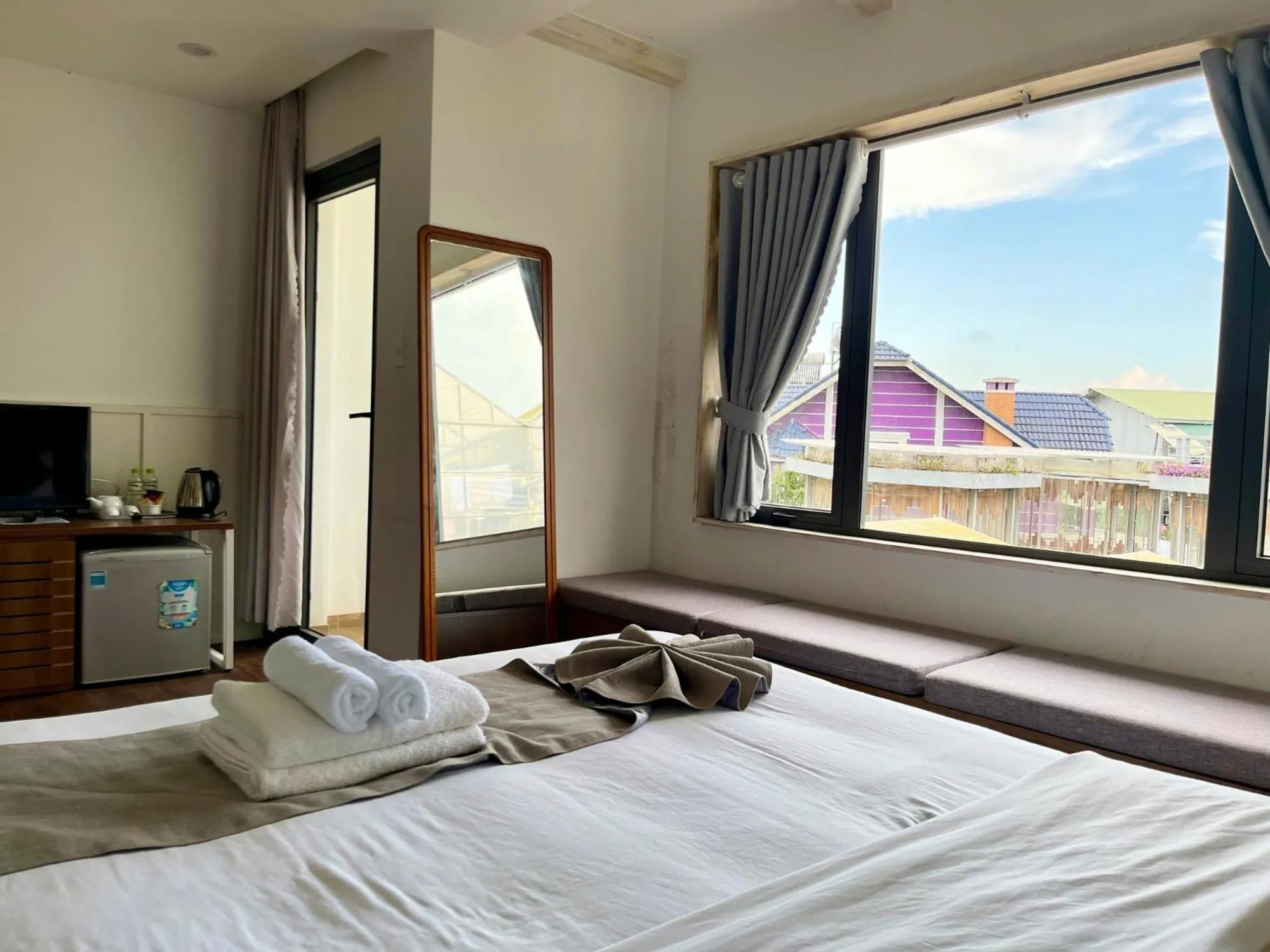 Bed in The Scent Boutique Dalat Hotel