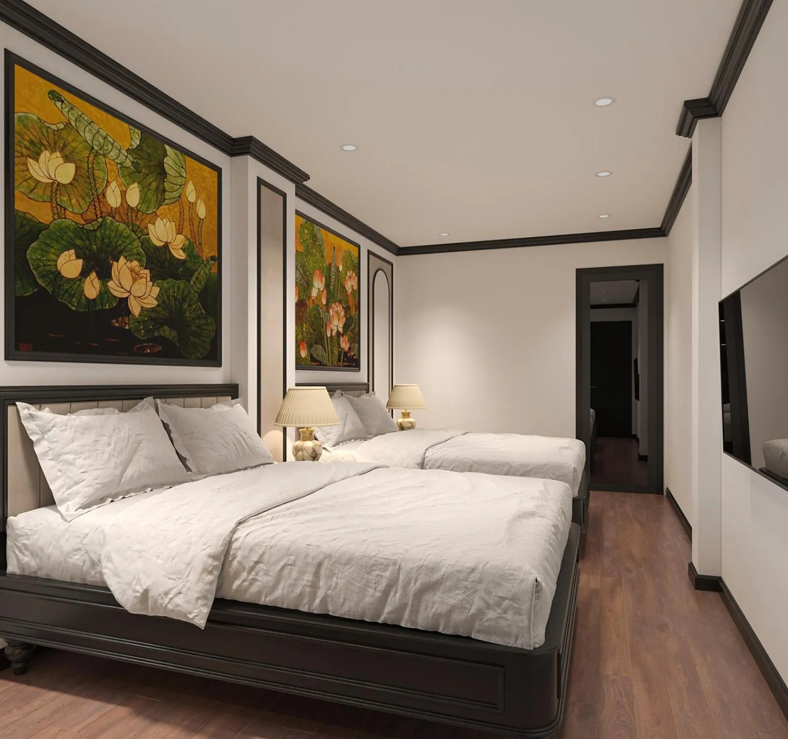 Bed in Charming Moon Hotel