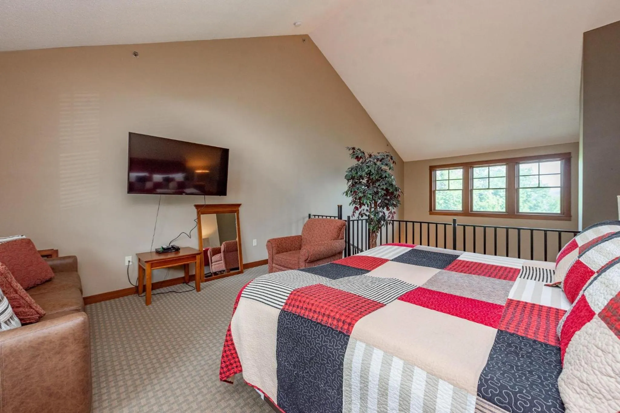 Bed in B203 One Bedroom & Loft Lake View