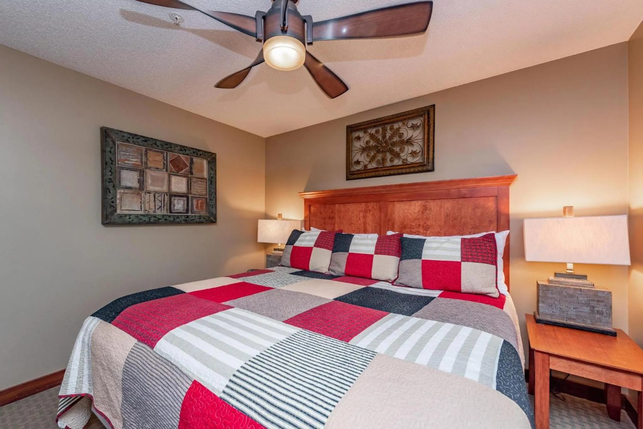 Bed in B203 One Bedroom & Loft Lake View