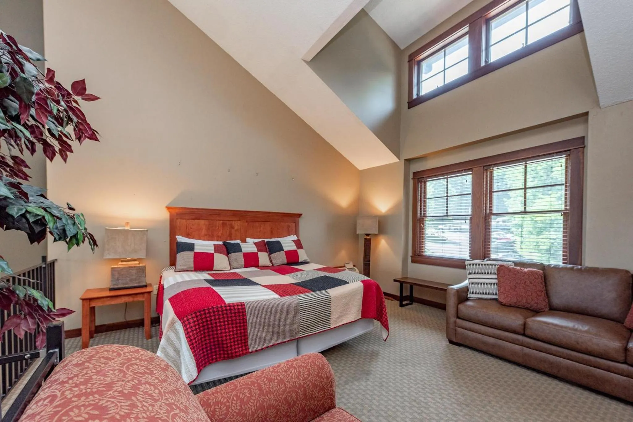 Bed in B203 One Bedroom & Loft Lake View