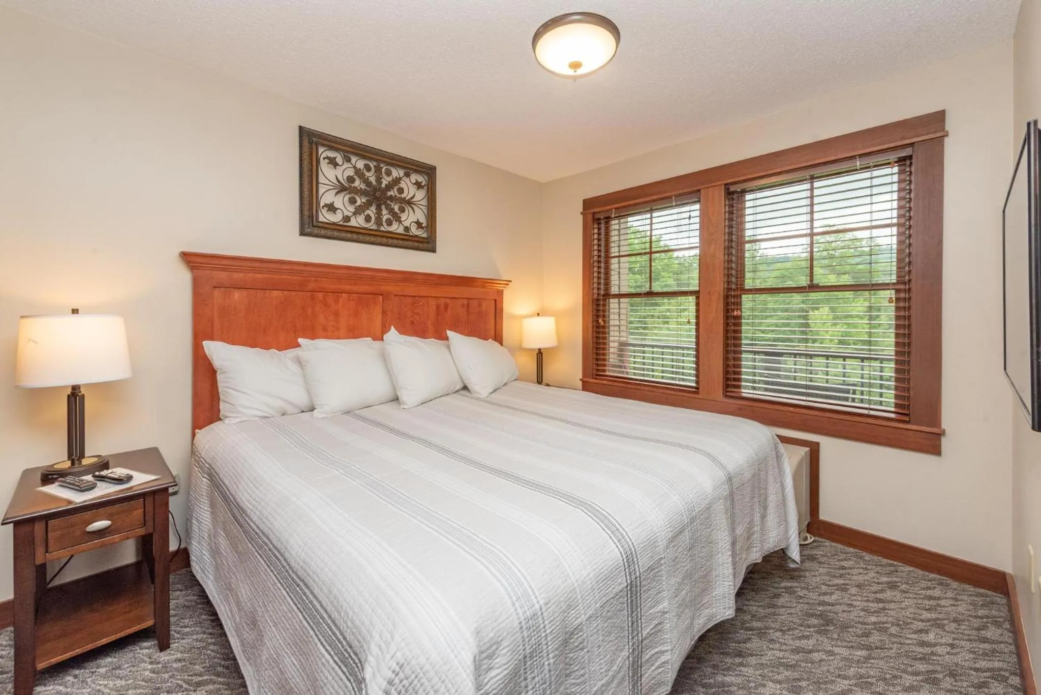 Bed in A205 One Bedroom Lake View