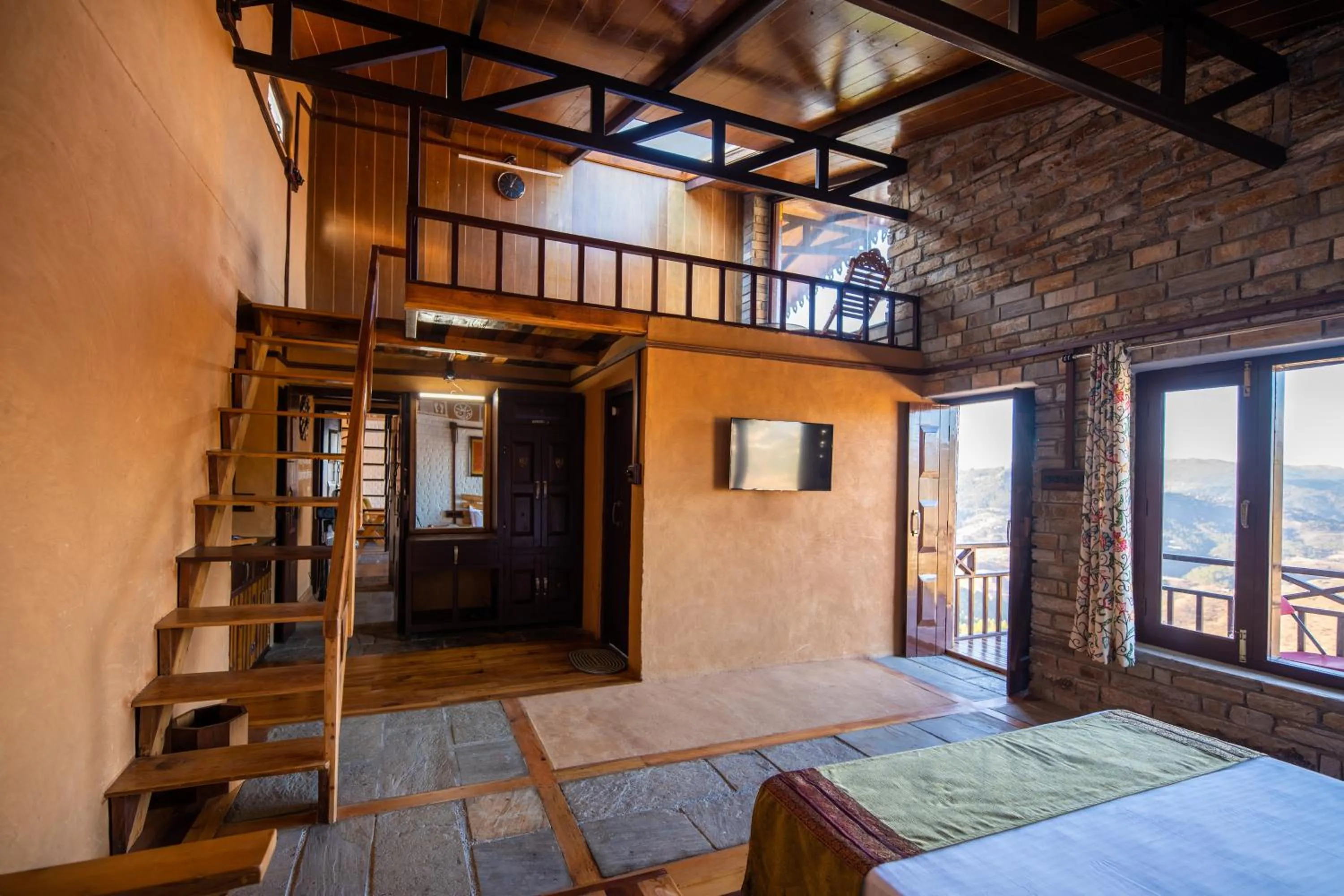 Living room, Bed in BluSalzz Homes - The Himalayan Bungalow, Almora - Uttarakhand