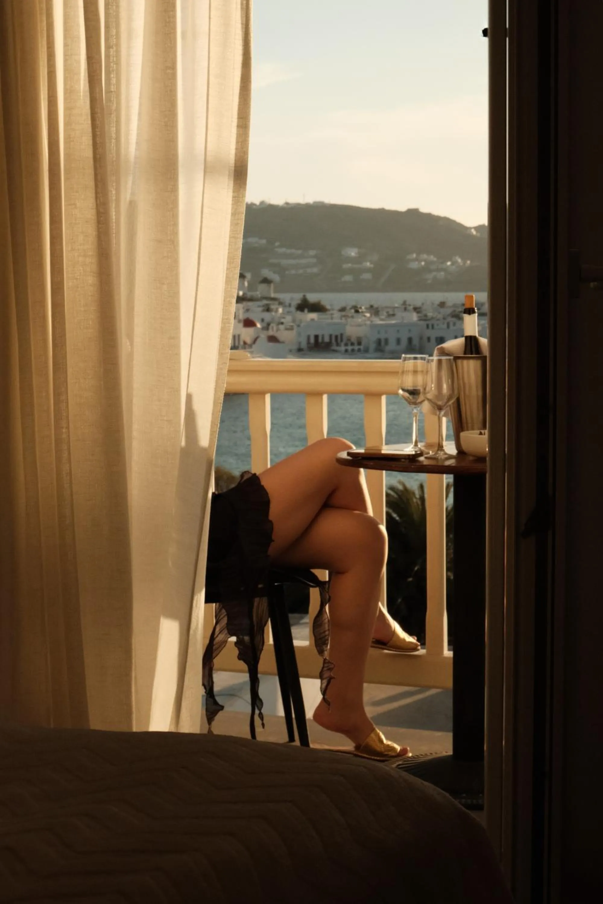 Yalos Hotel Sunset view Mykonos town private rooms