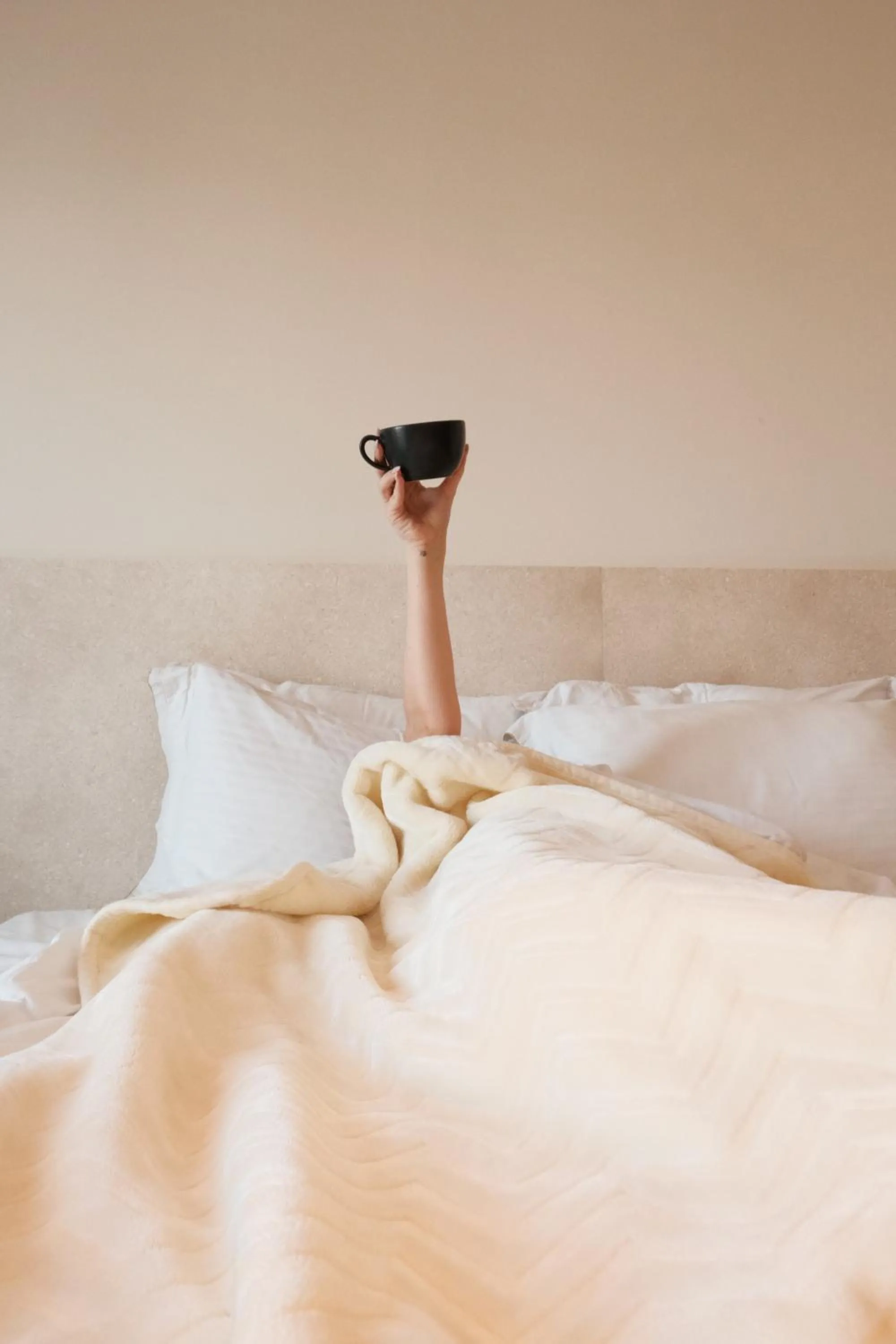 Bed in Yalos Hotel Sunset view Mykonos town private rooms