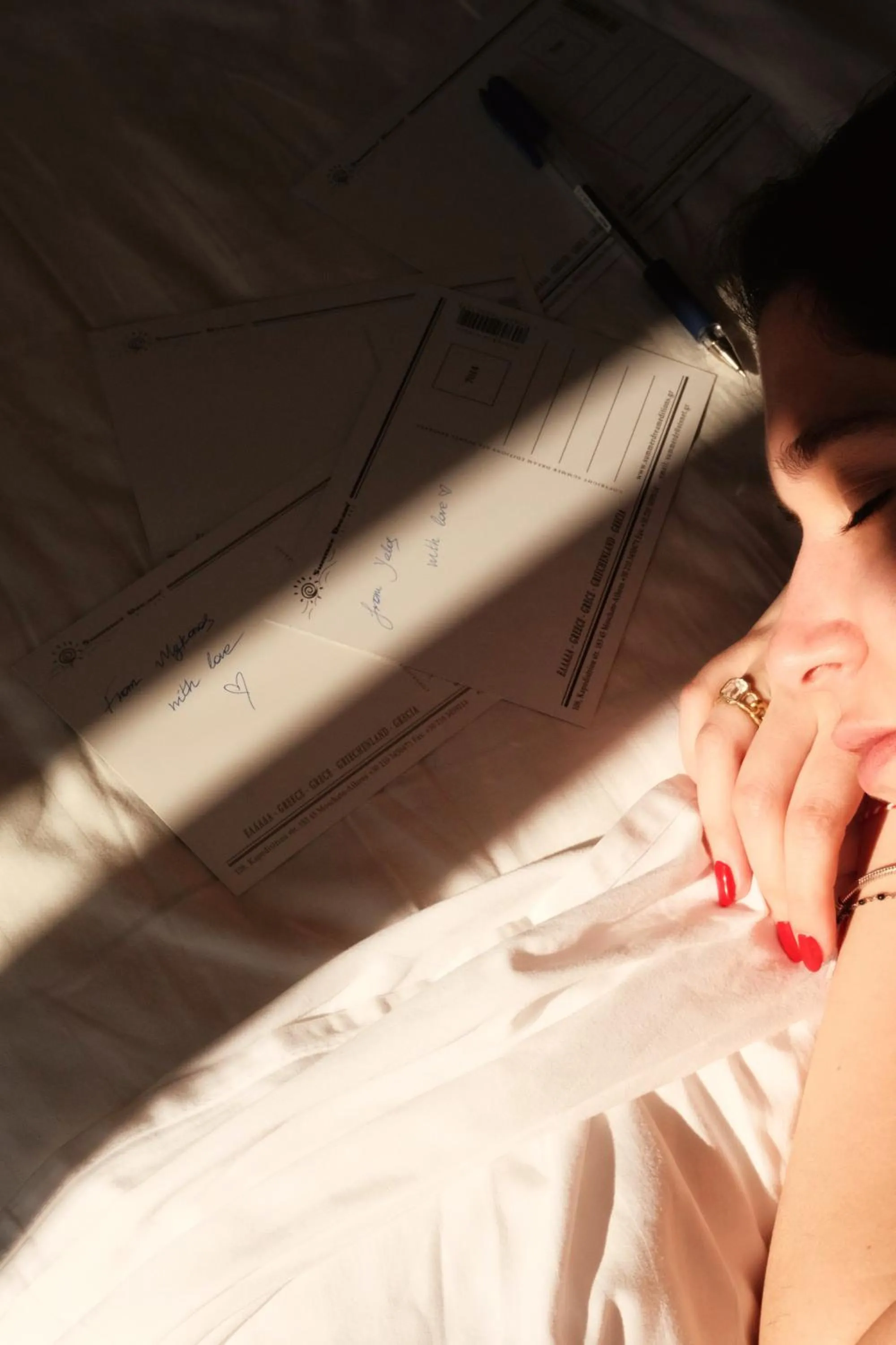 Bed in Yalos Hotel Sunset view Mykonos town private rooms