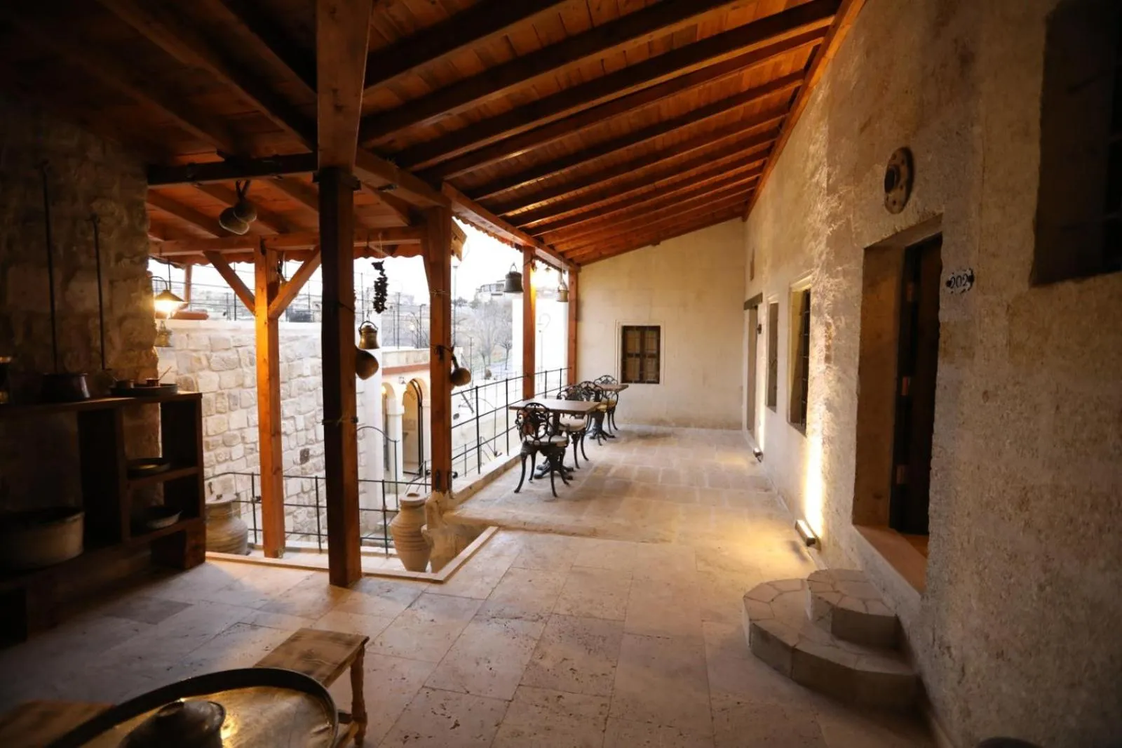 Patio in Hancı Cave Hotel