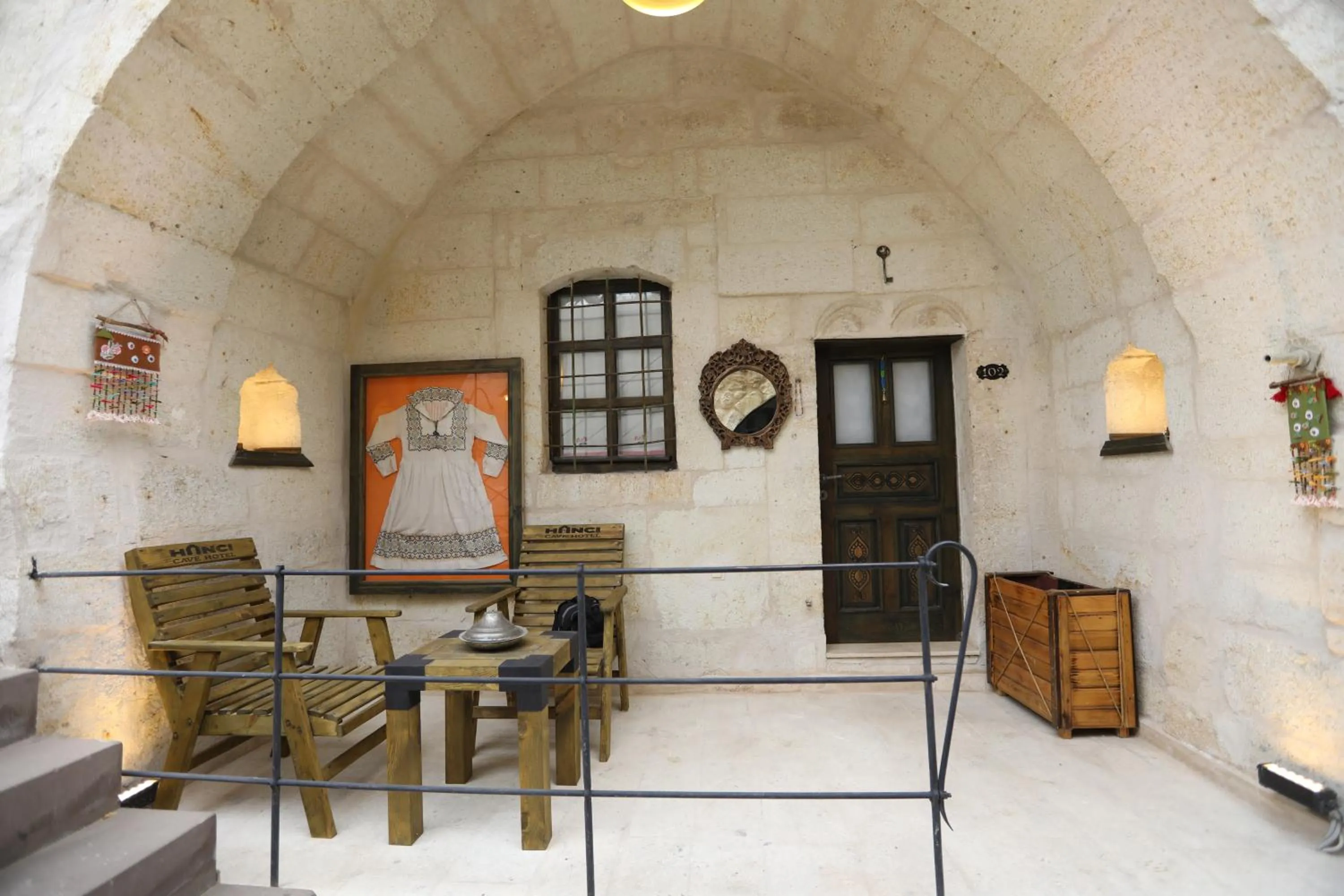 Patio in Hancı Cave Hotel