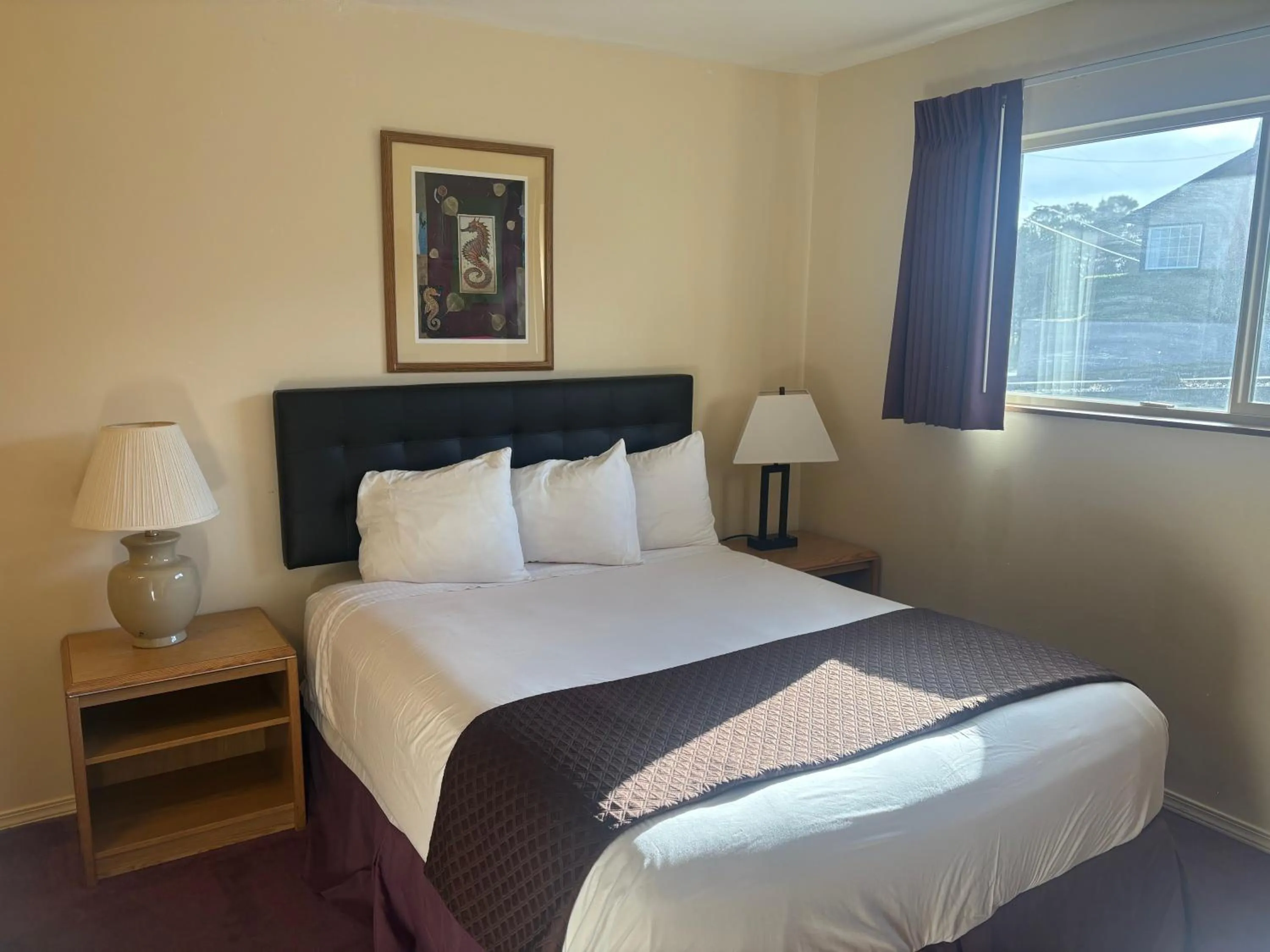 Bed in Seahorse Oceanfront Lodge