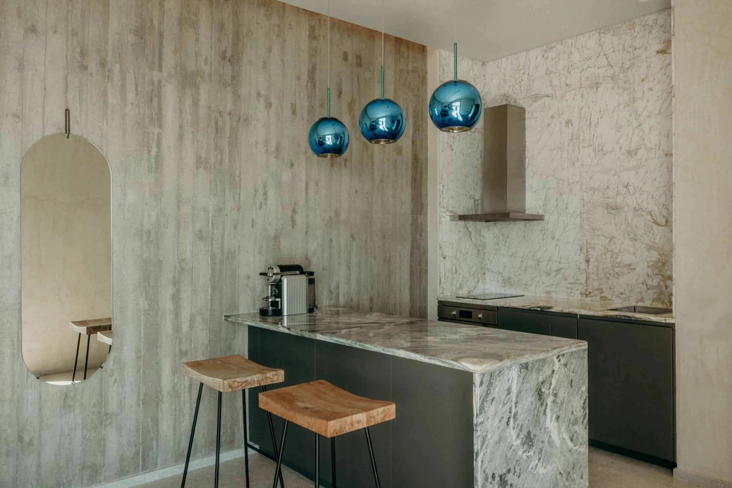 Kitchen or kitchenette in Santorini Sky, Luxury Resort