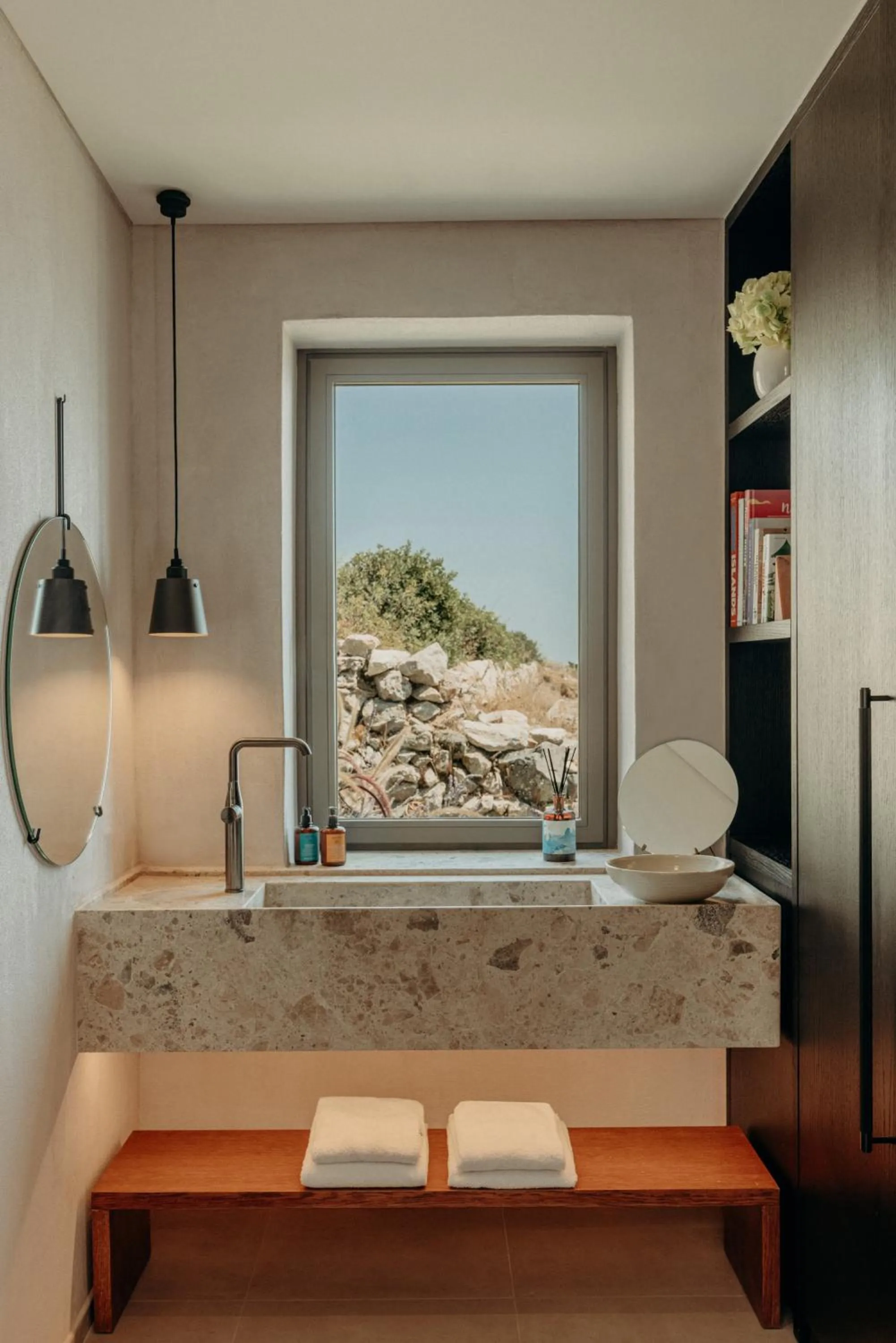 Bathroom in Santorini Sky, Luxury Resort