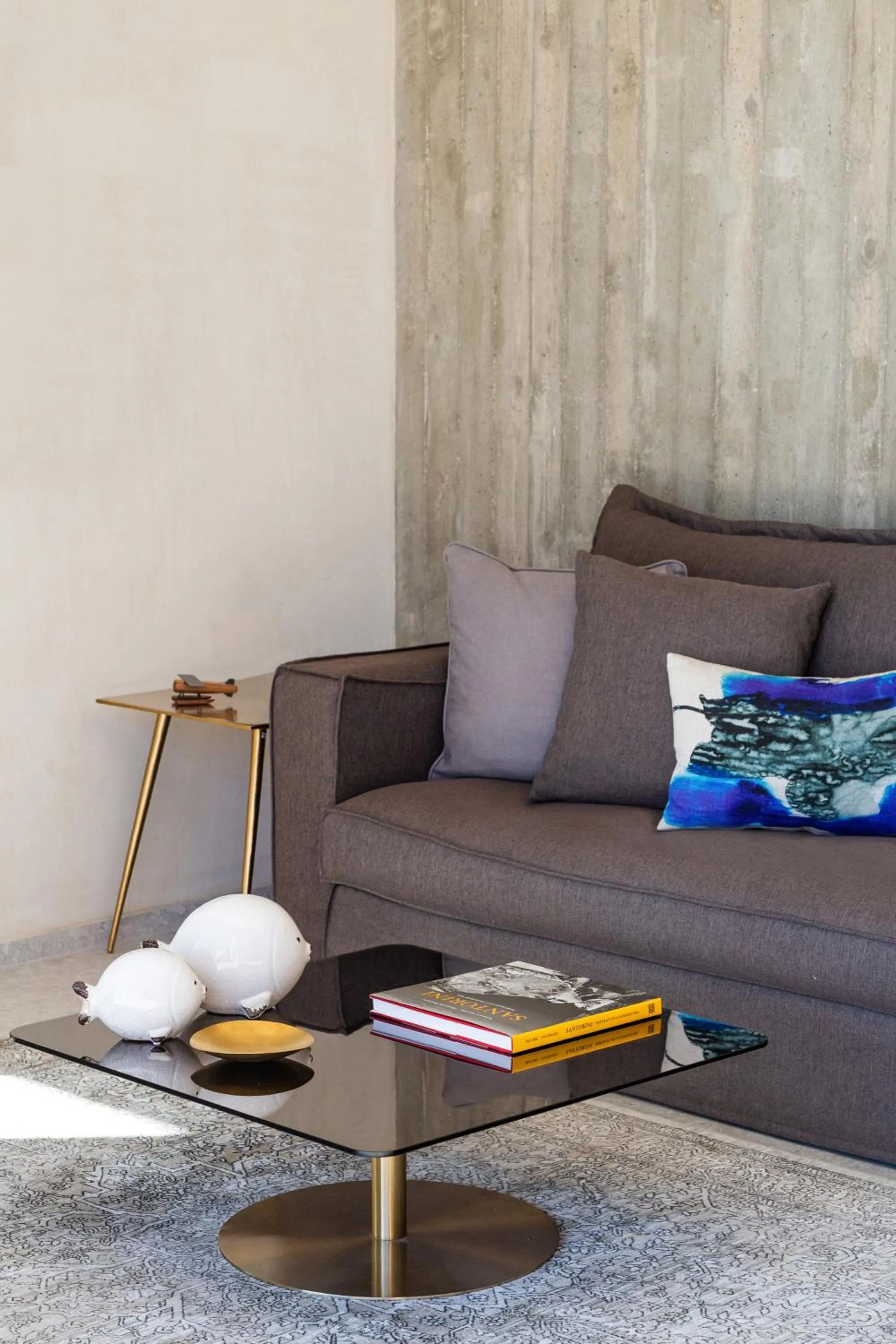 Living room in Santorini Sky, Luxury Resort