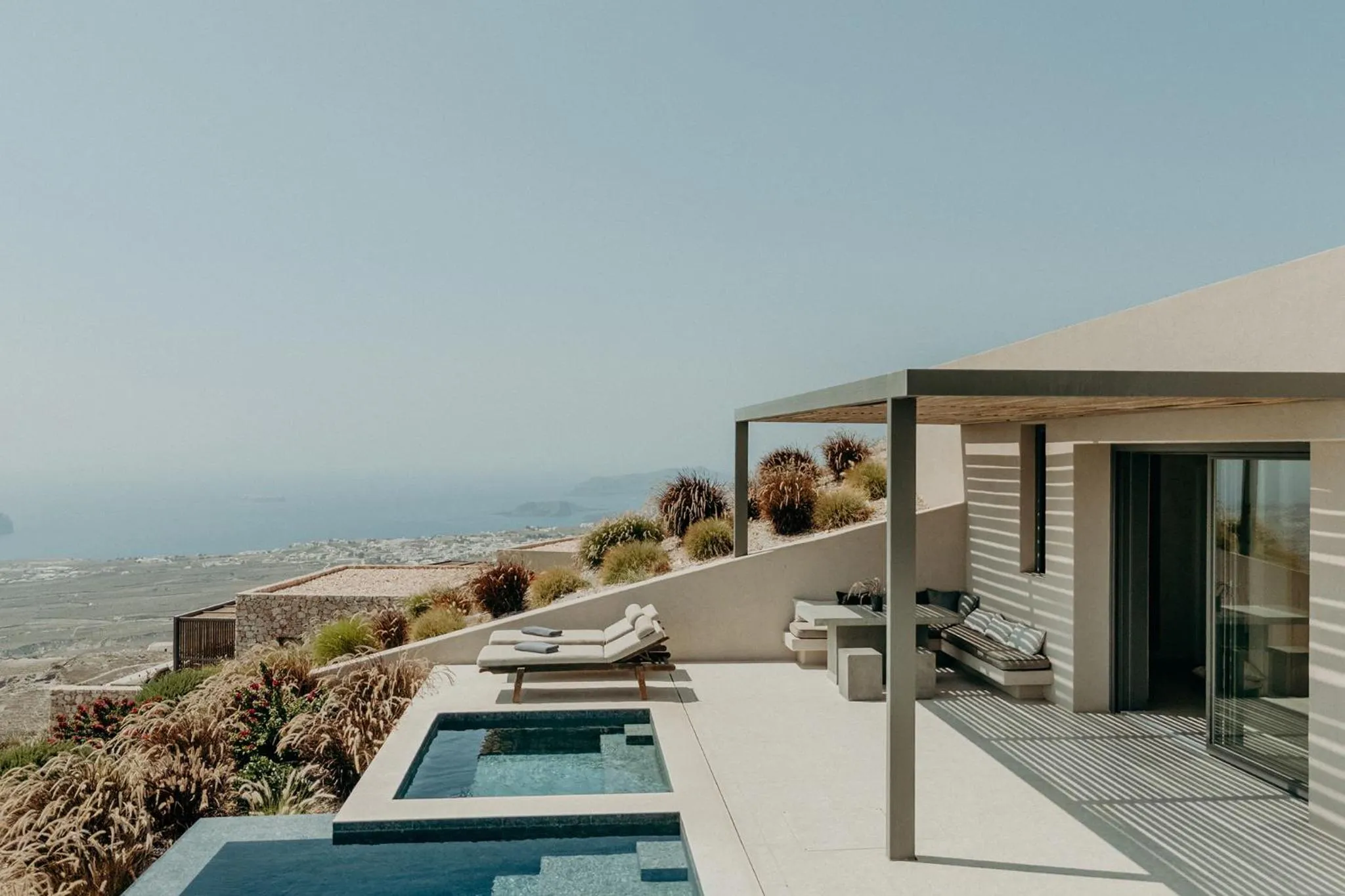 Patio in Santorini Sky, Luxury Resort