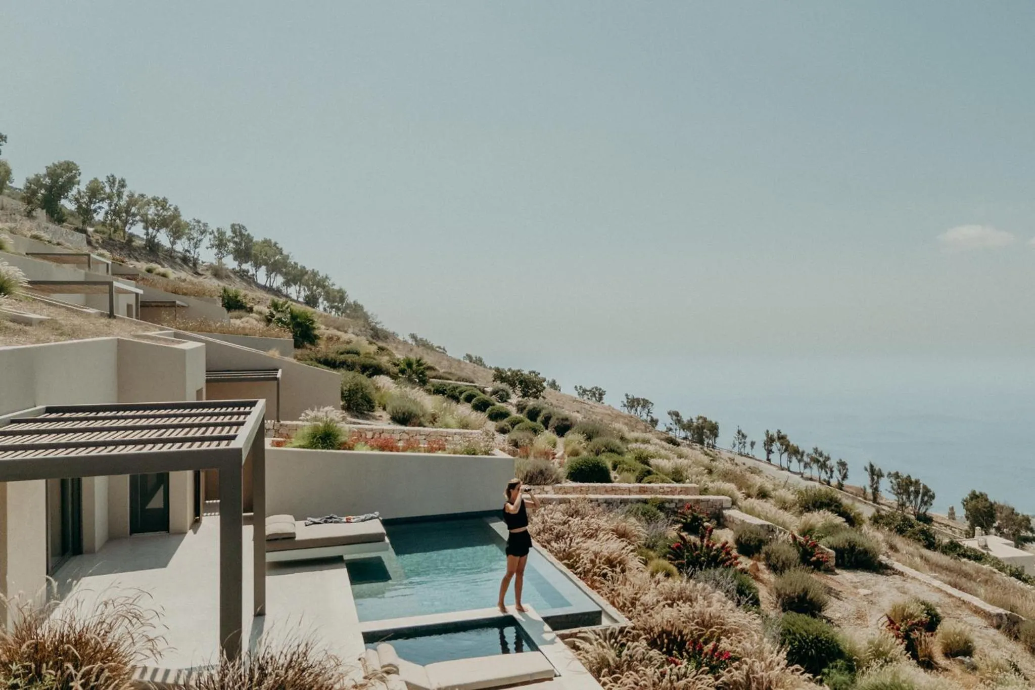 Patio in Santorini Sky, Luxury Resort
