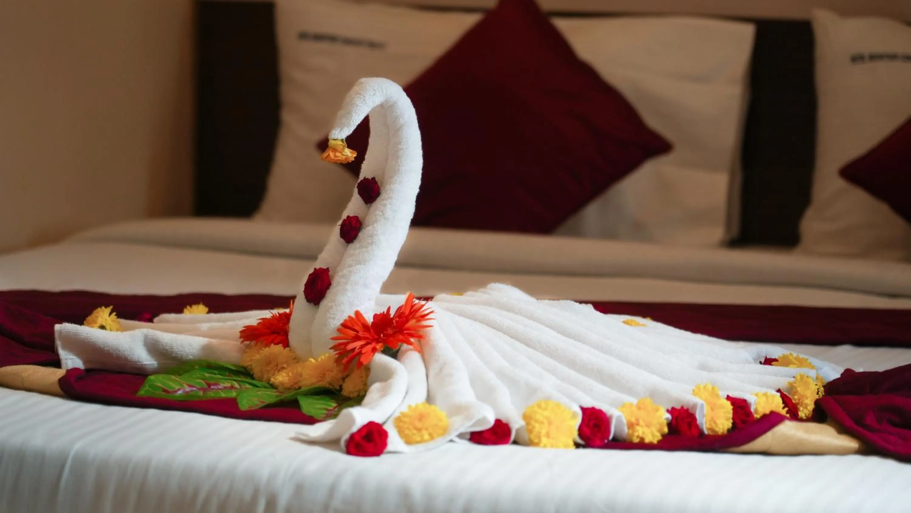 Decorative detail, Bed in Hotel Mountview Comforts