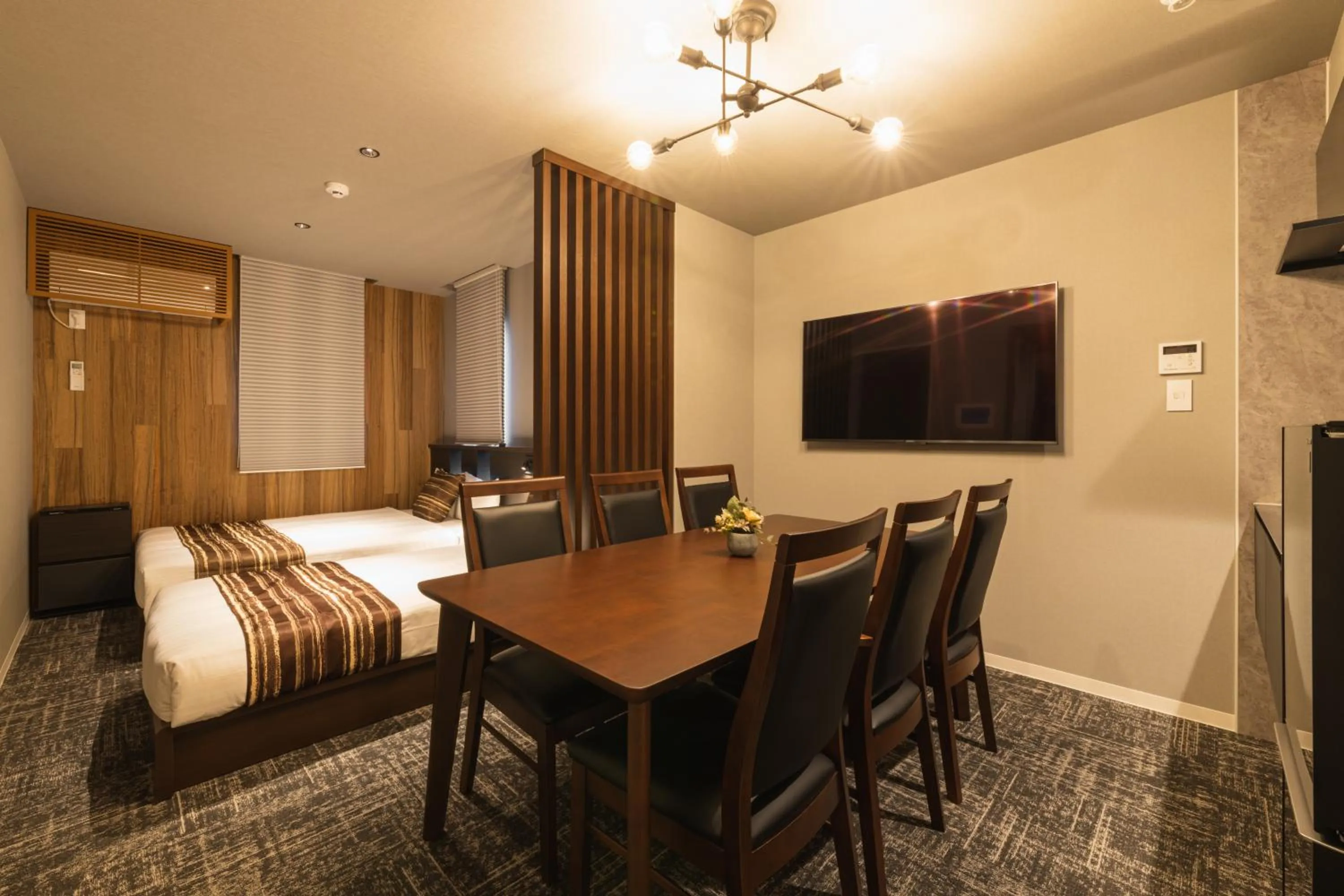 Photo of the whole room, Bed in GRAND BASE Kagoshima Chuo