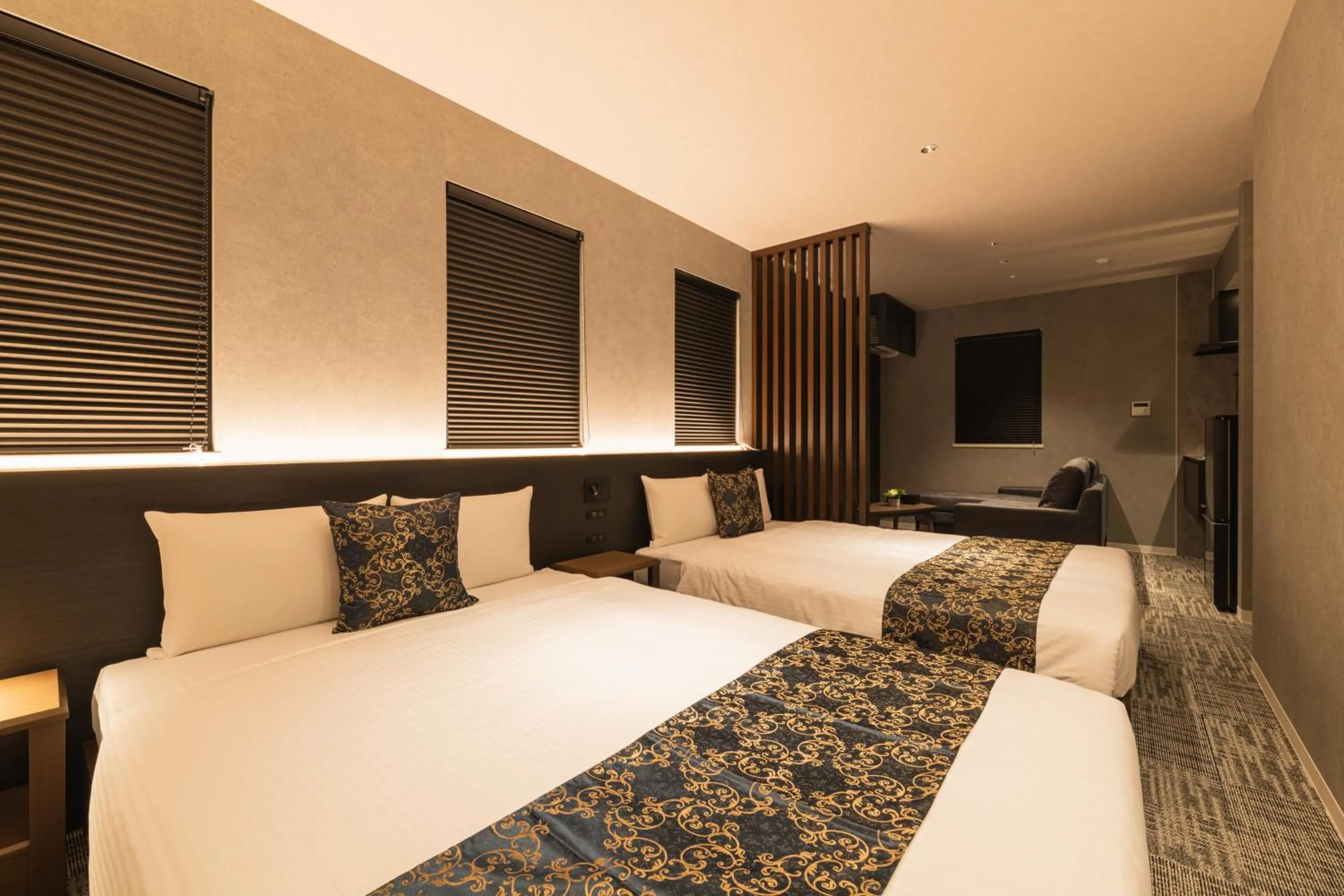 Photo of the whole room, Bed in GRAND BASE Kagoshima Chuo