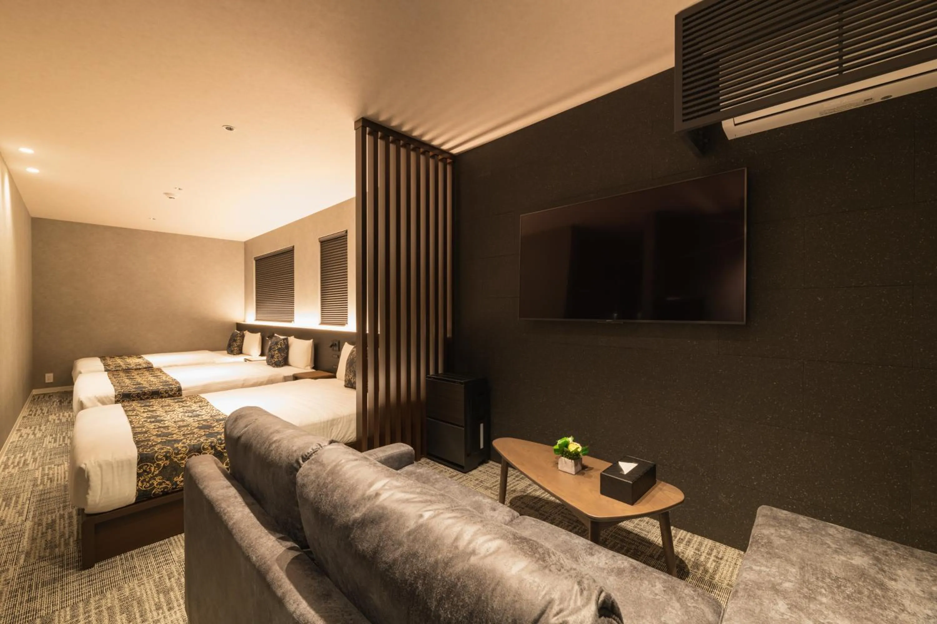 Photo of the whole room, Bed in GRAND BASE Kagoshima Chuo